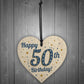 Handmade 50th Birthday Keepsake Wooden Heart Friendship Gift