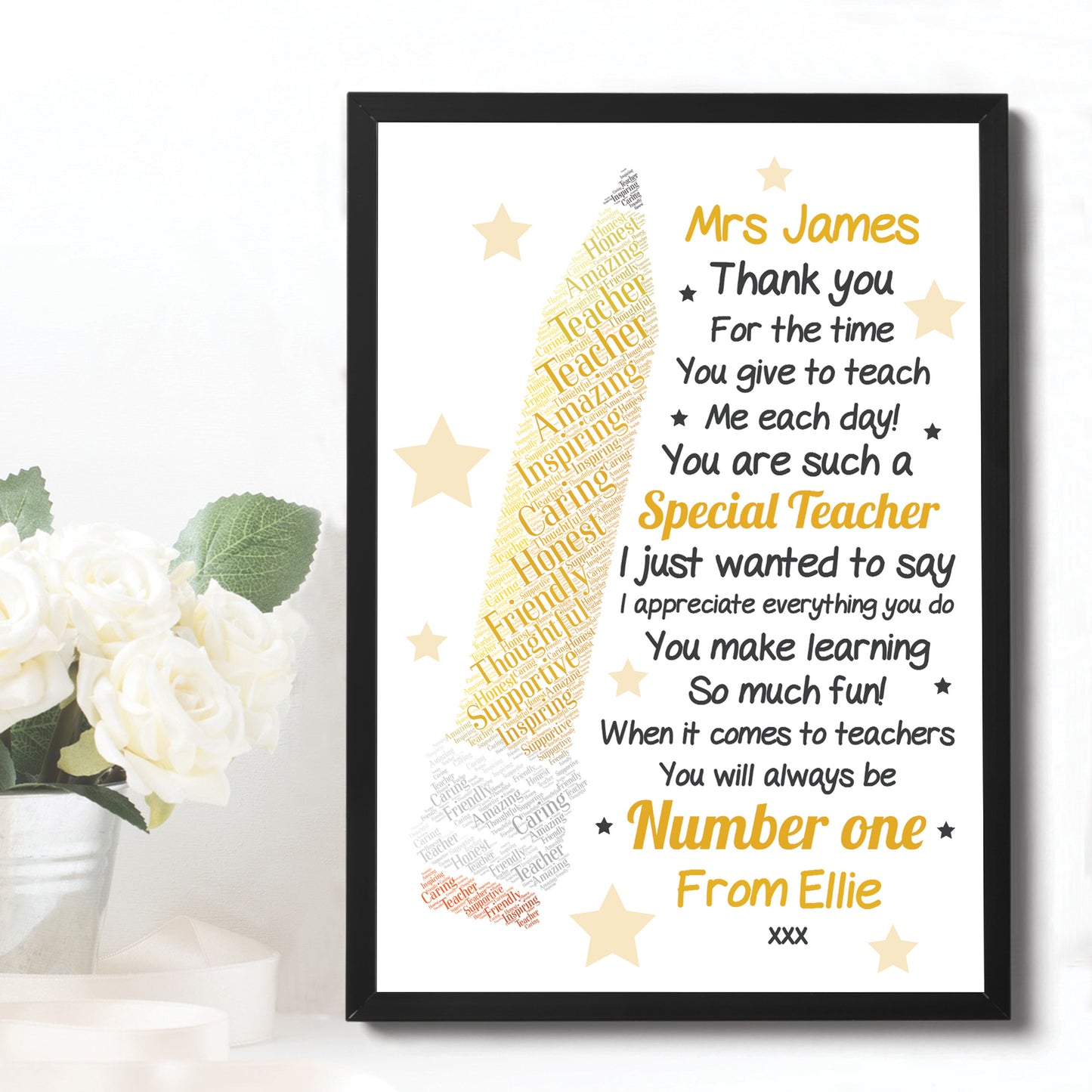 THANKYOU TEACHER GIFT Personalised Print Gift Teaching Assistant