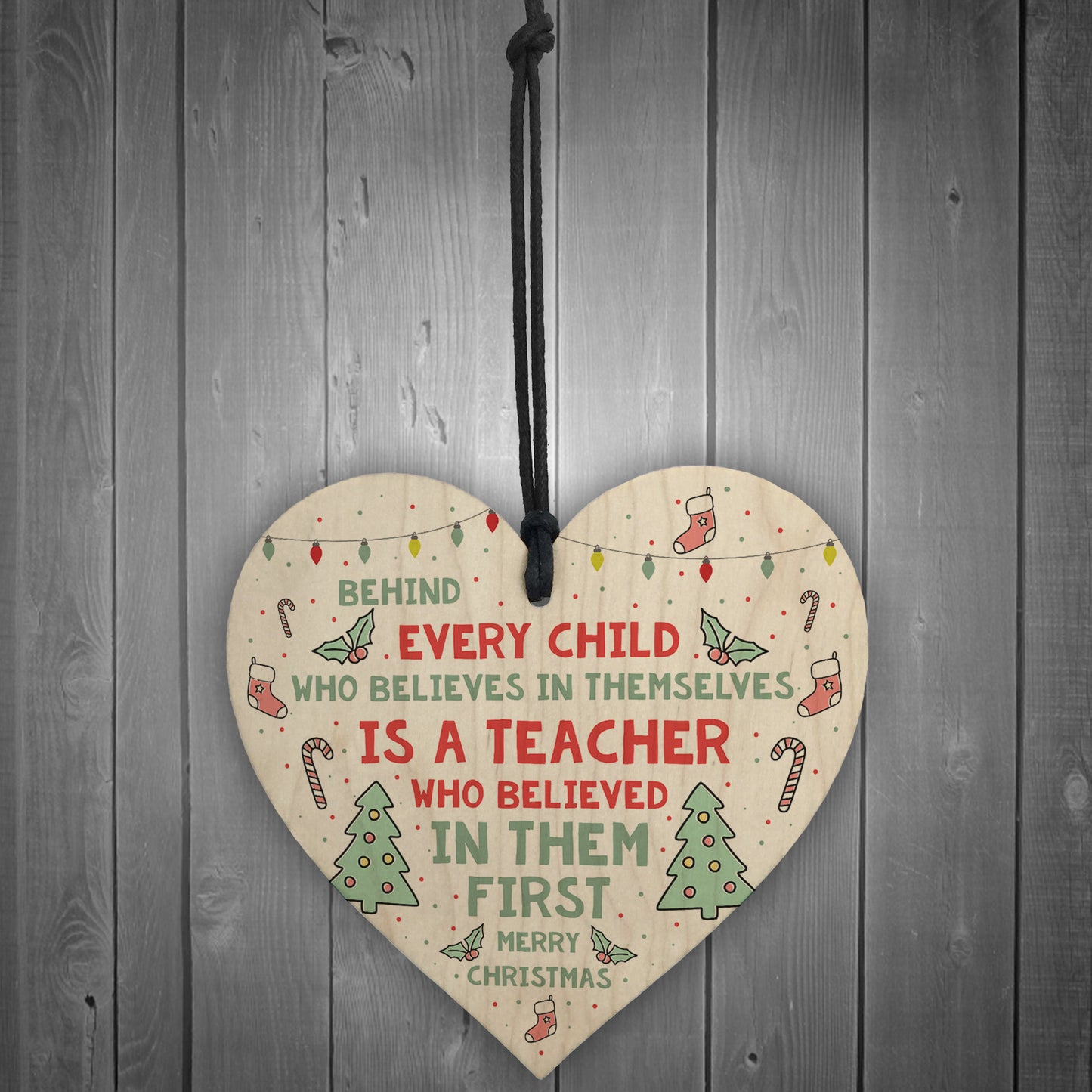 Thank You Gift For Teacher Wood Heart Christmas Gift For Teacher