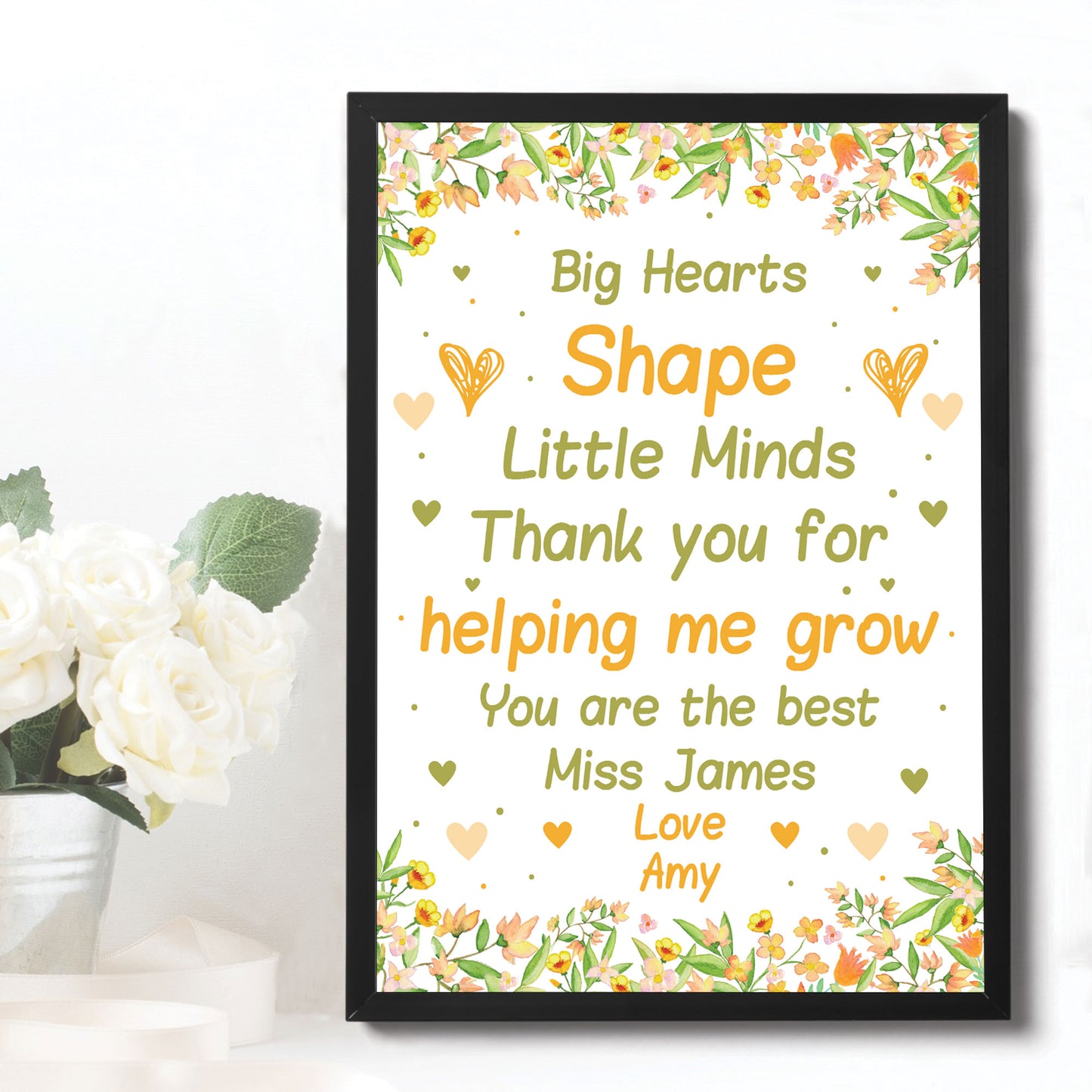 Personalised Thank You Gift Teacher Assistant Nursery Framed