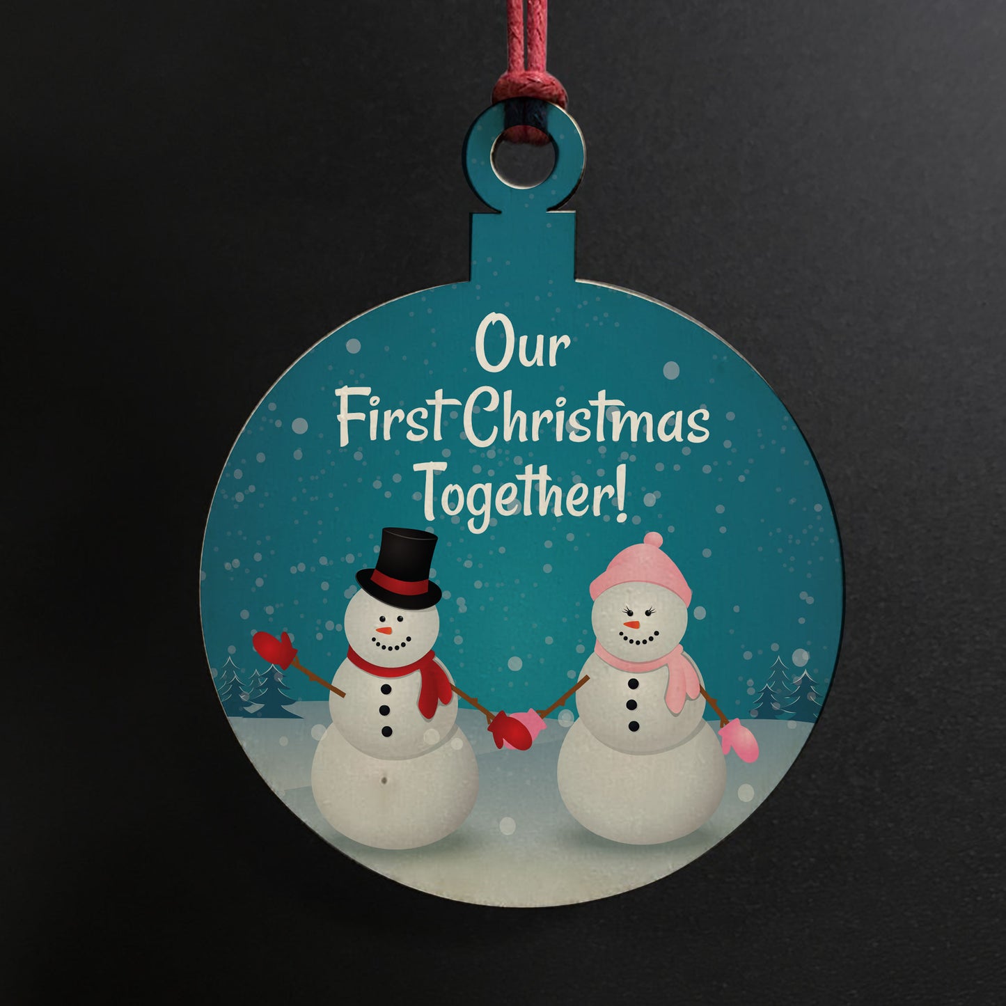 1st Christmas Together Bauble Wood Tree Decoration Couple Gift