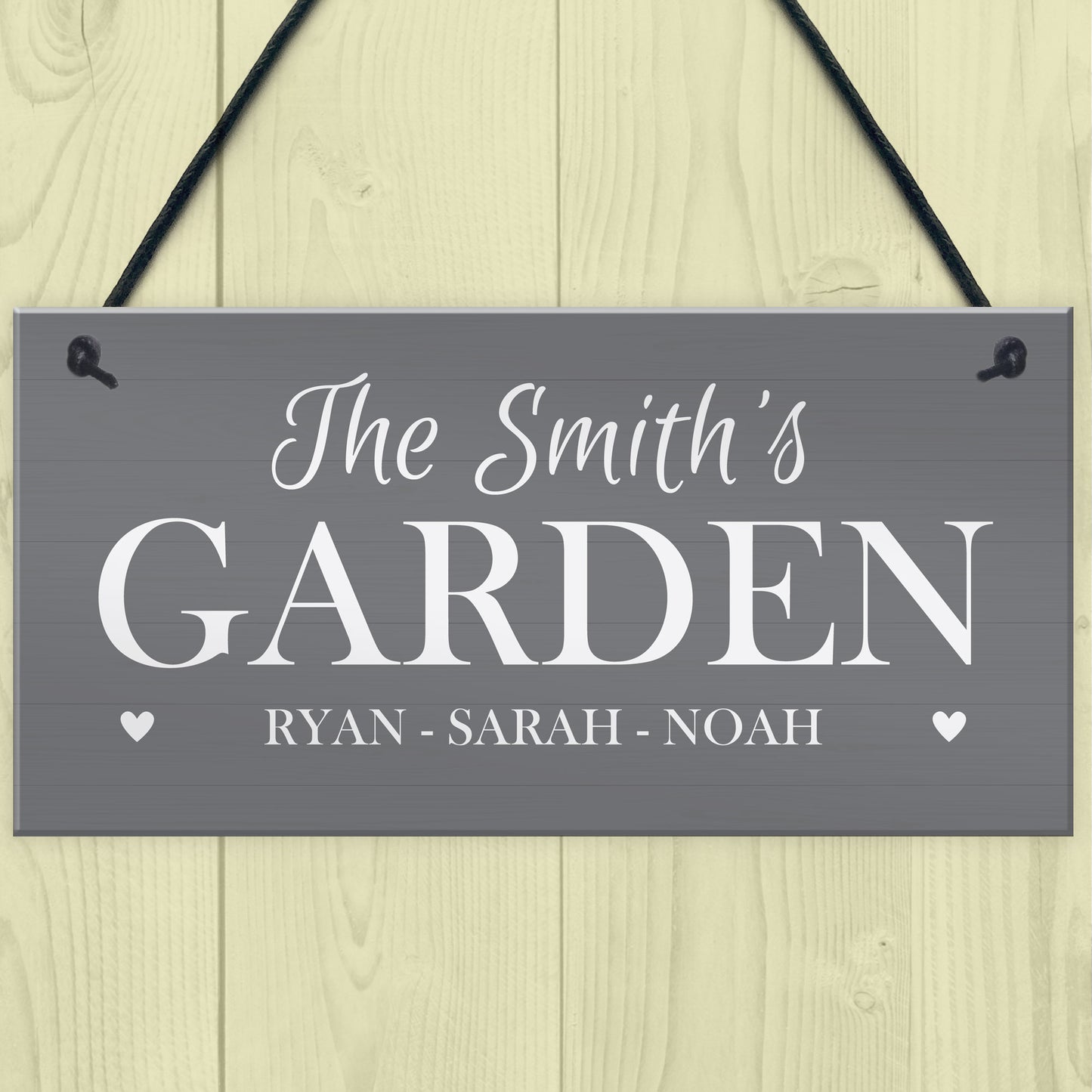 Grey Garden Signs And Plaques Hanging Door Sign Personalised