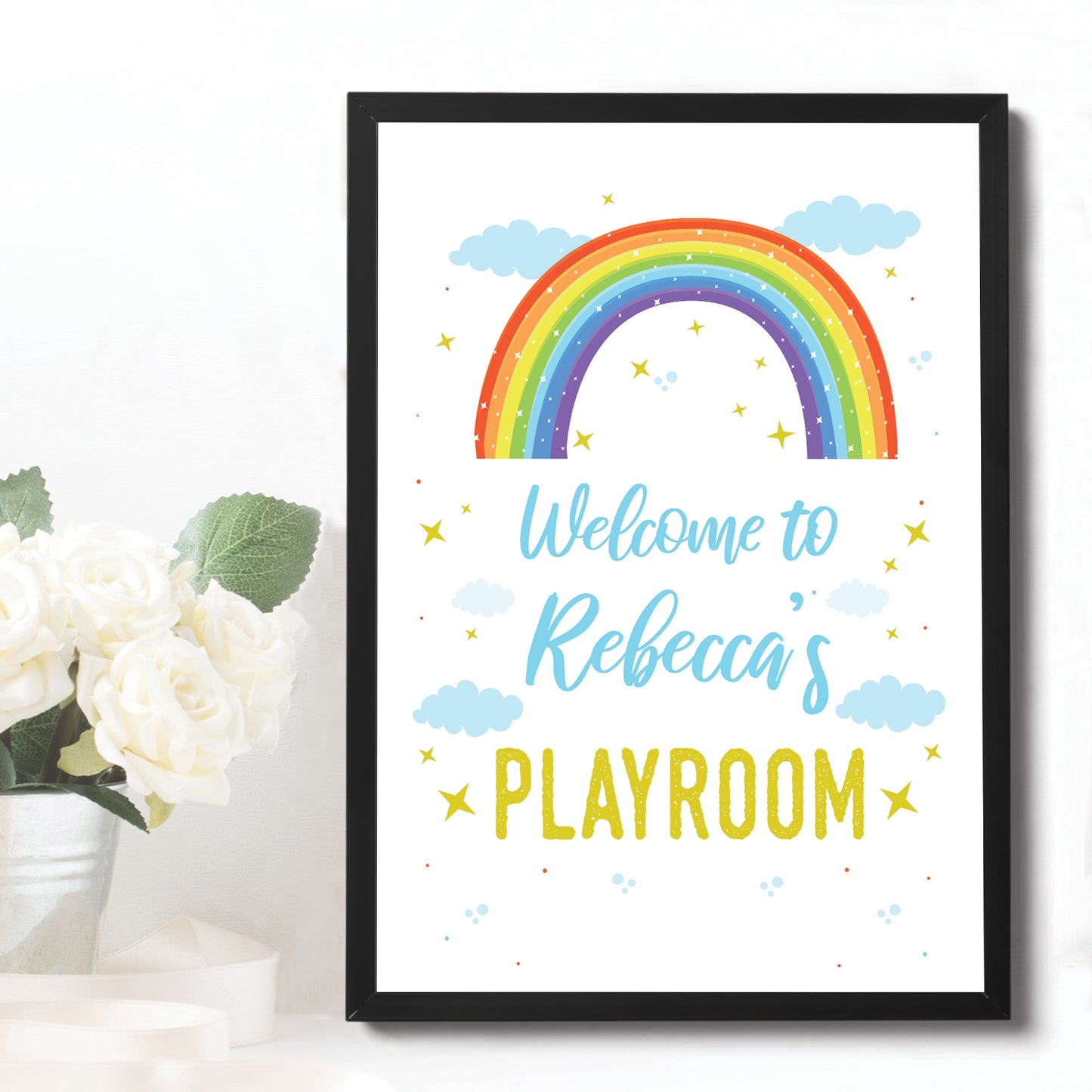 Personalised Kids Play Room Wall Print Nursery Decorations Art