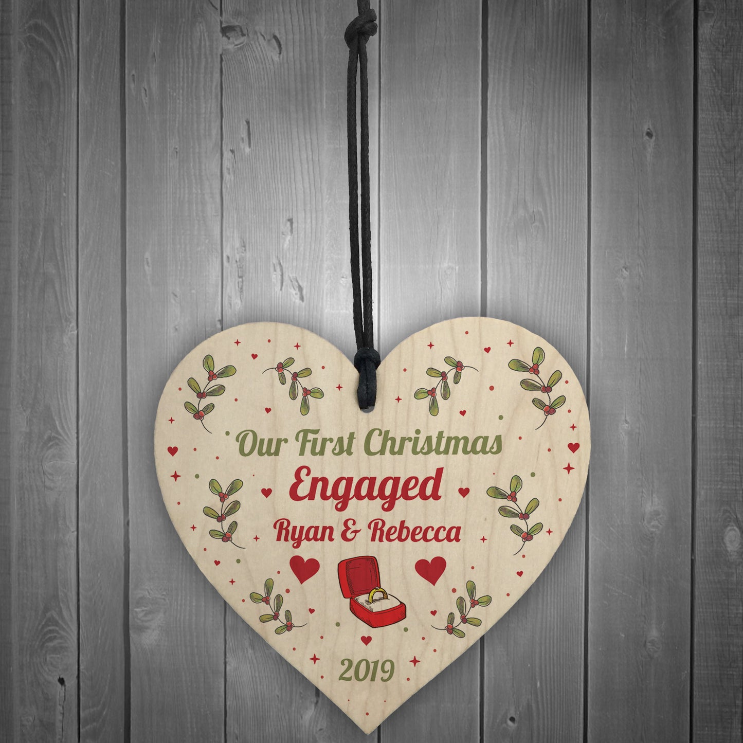 1st Christmas Engaged Personalised Engagement Gift Couple Gift