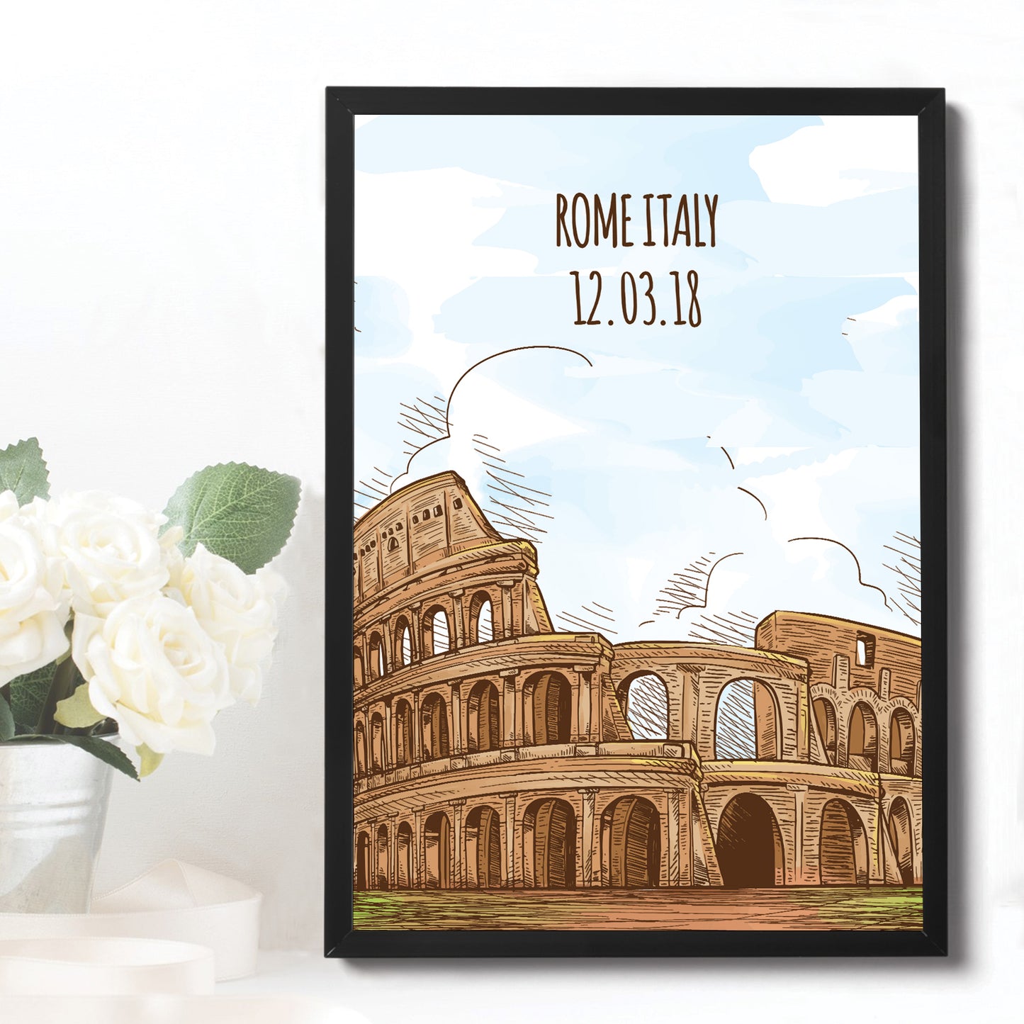 Rome Colosseum A4 Framed Print Travel Holiday Gift Personalised