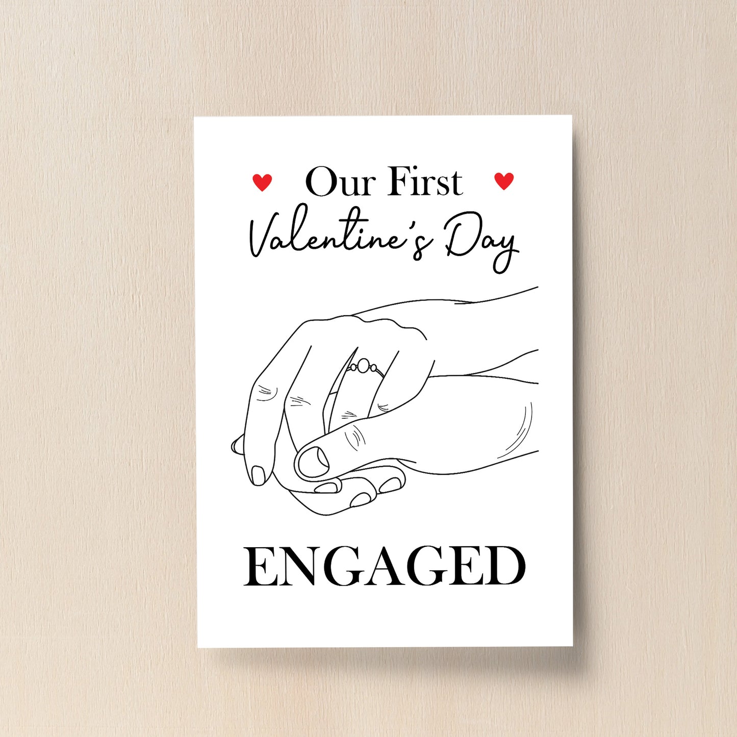 1st First Valentines Day Engaged Print Gift For Couple