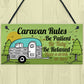 Caravan Rules Plaque Funny Novelty Garden Sign Birthday Gifts