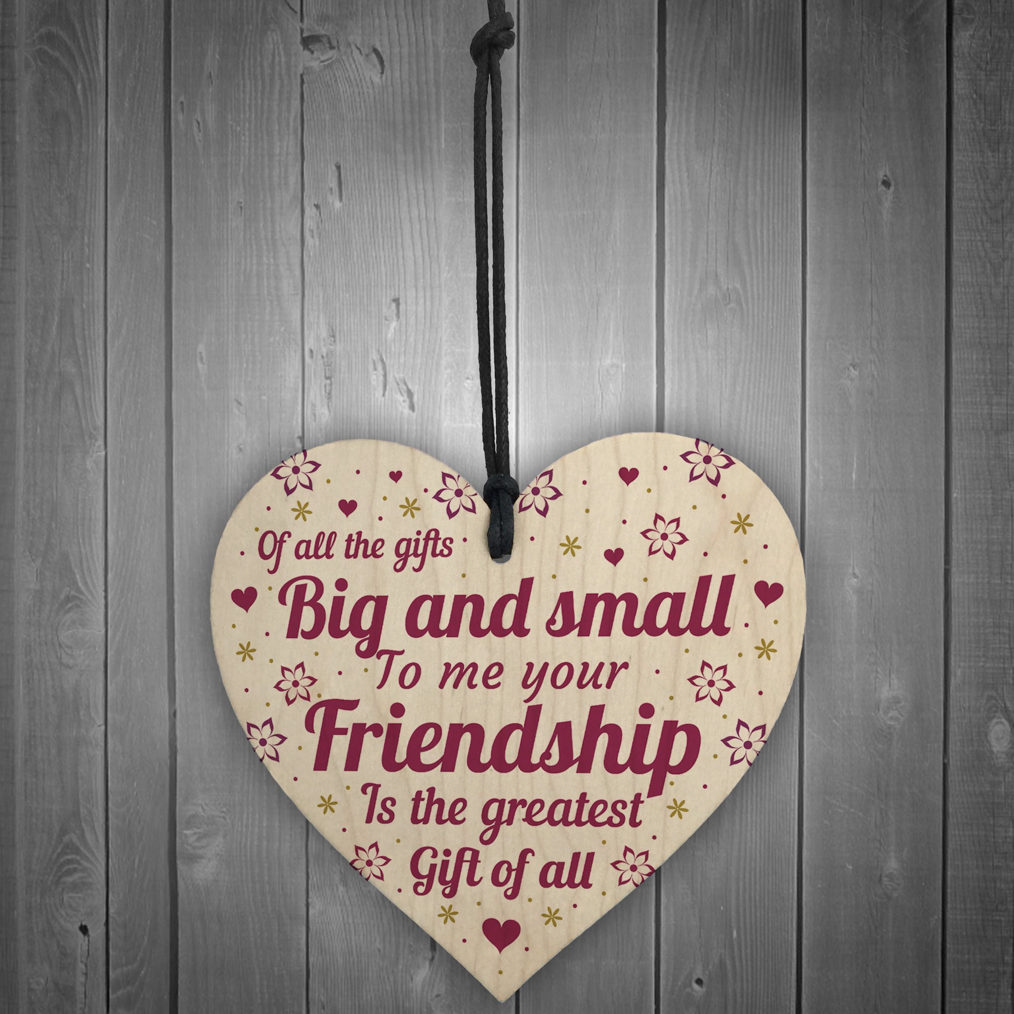 BEST FRIEND Gift Wooden Heart Friendship Plaque Birthday Gift – Red Ocean  Gifts