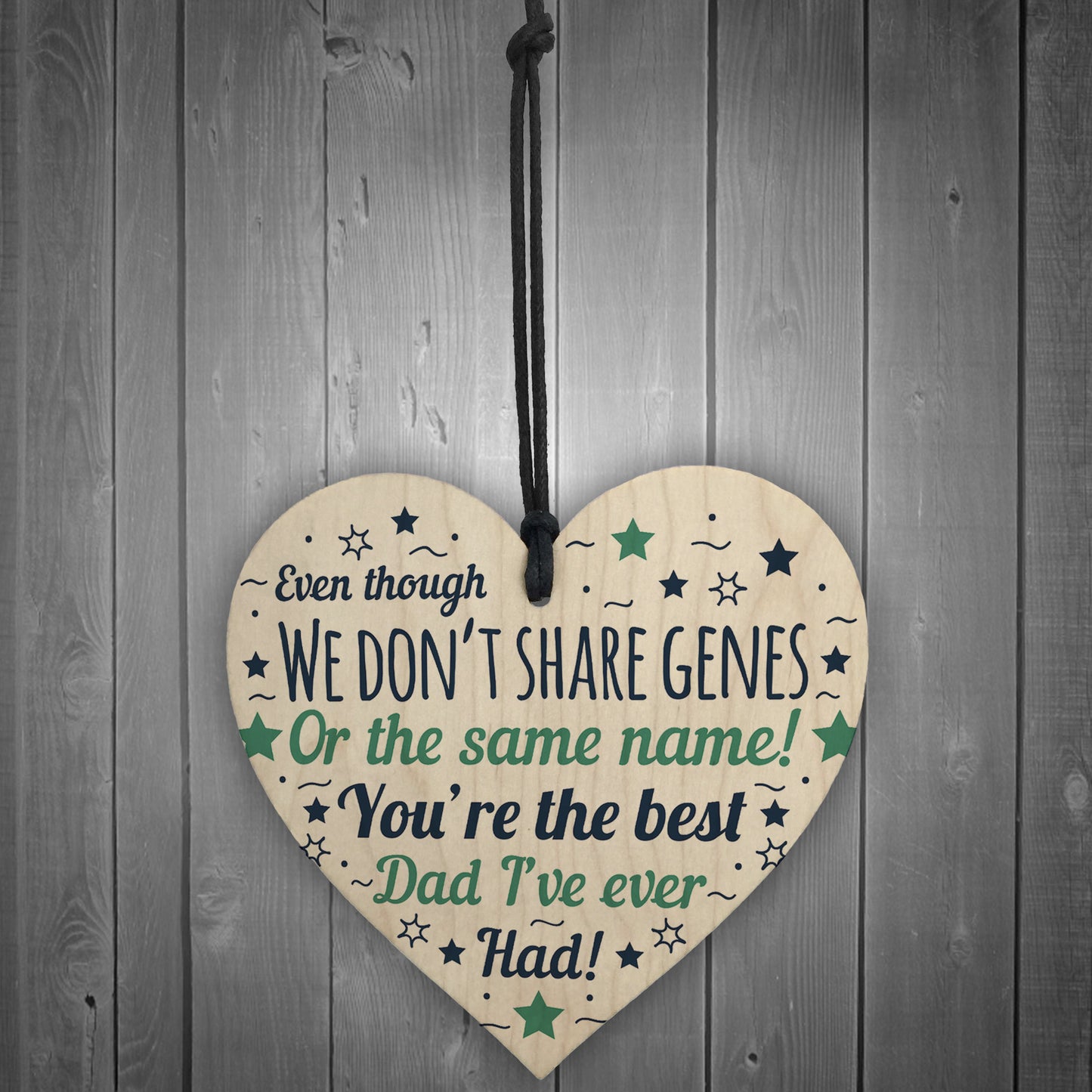 Special Fathers Day Gift For Step Dad Wooden Heart Fathers Day