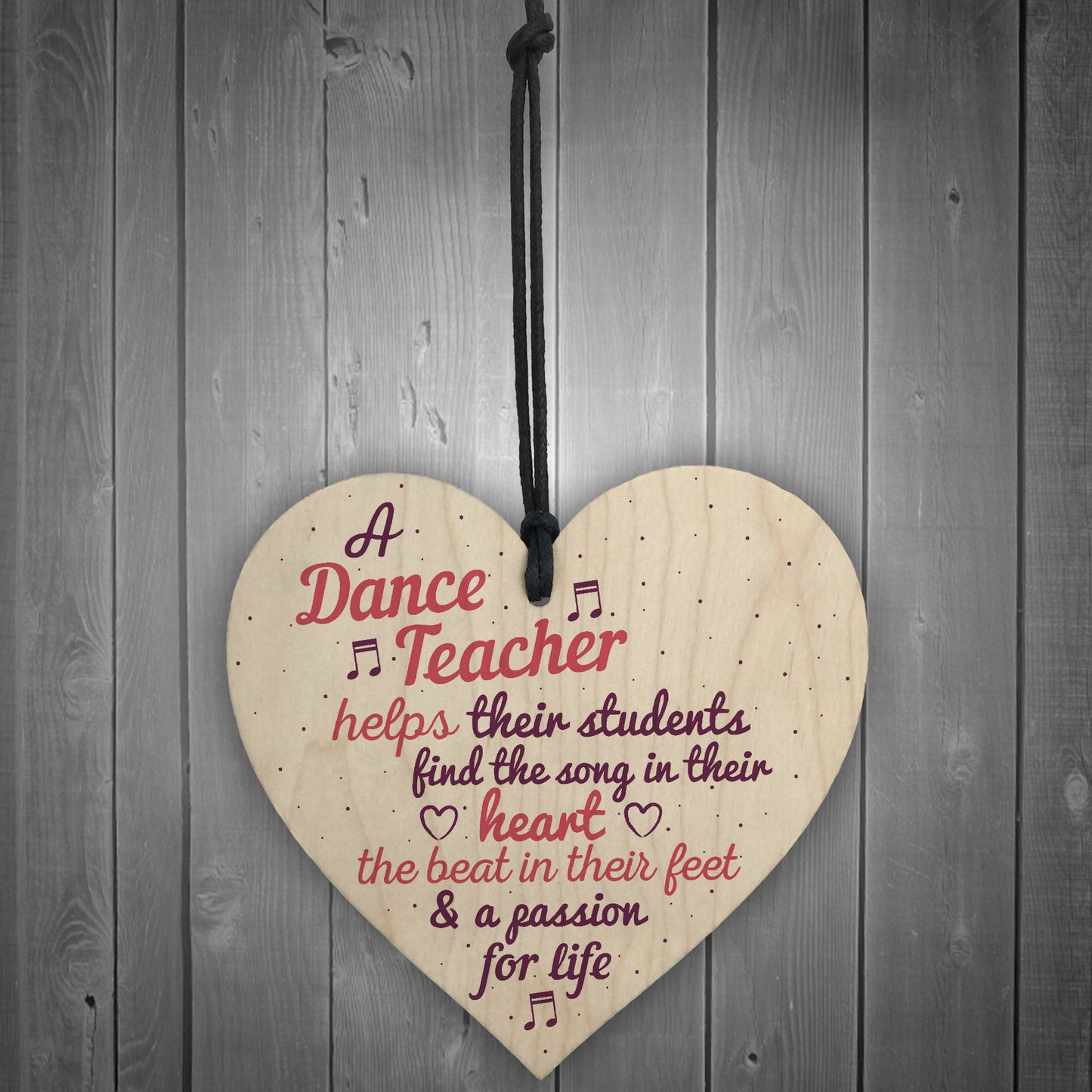 Handmade Wooden Heart Thank You Dance Teacher Gift Special