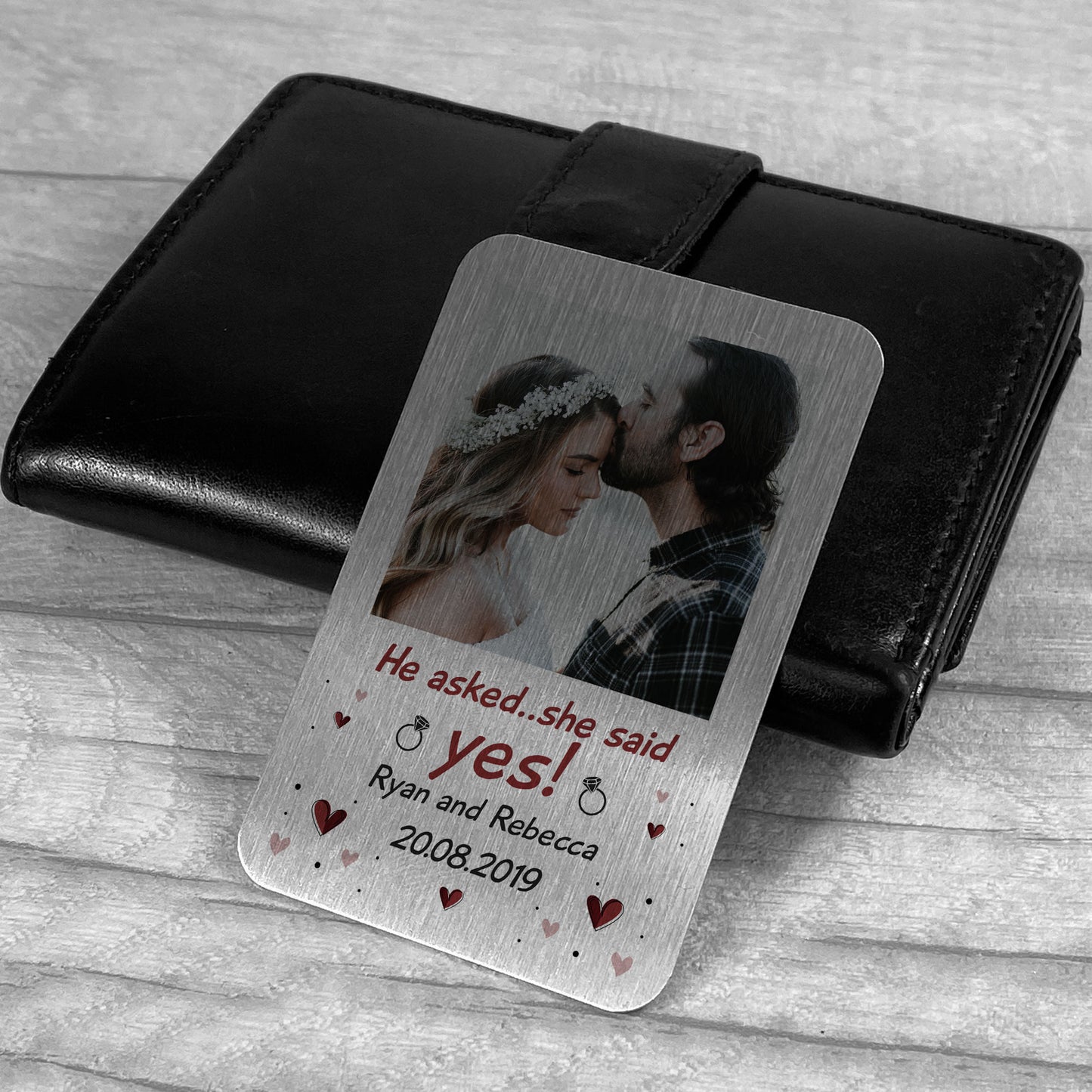 Engagement Gift Personalised Metal Insert Couple Gift