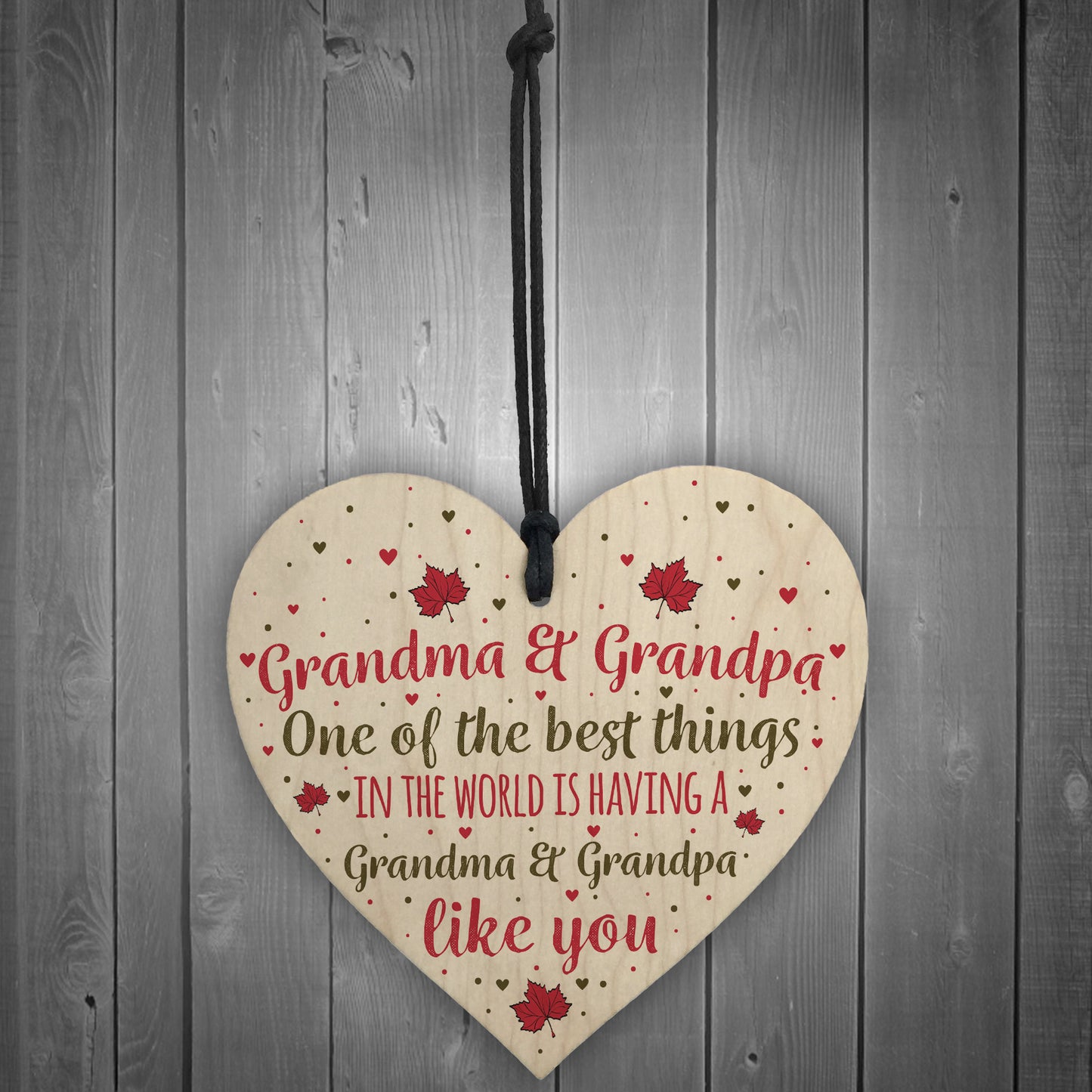 Grandma Grandpa Gifts Hanging Wooden Heart Sign Birthday Gifts