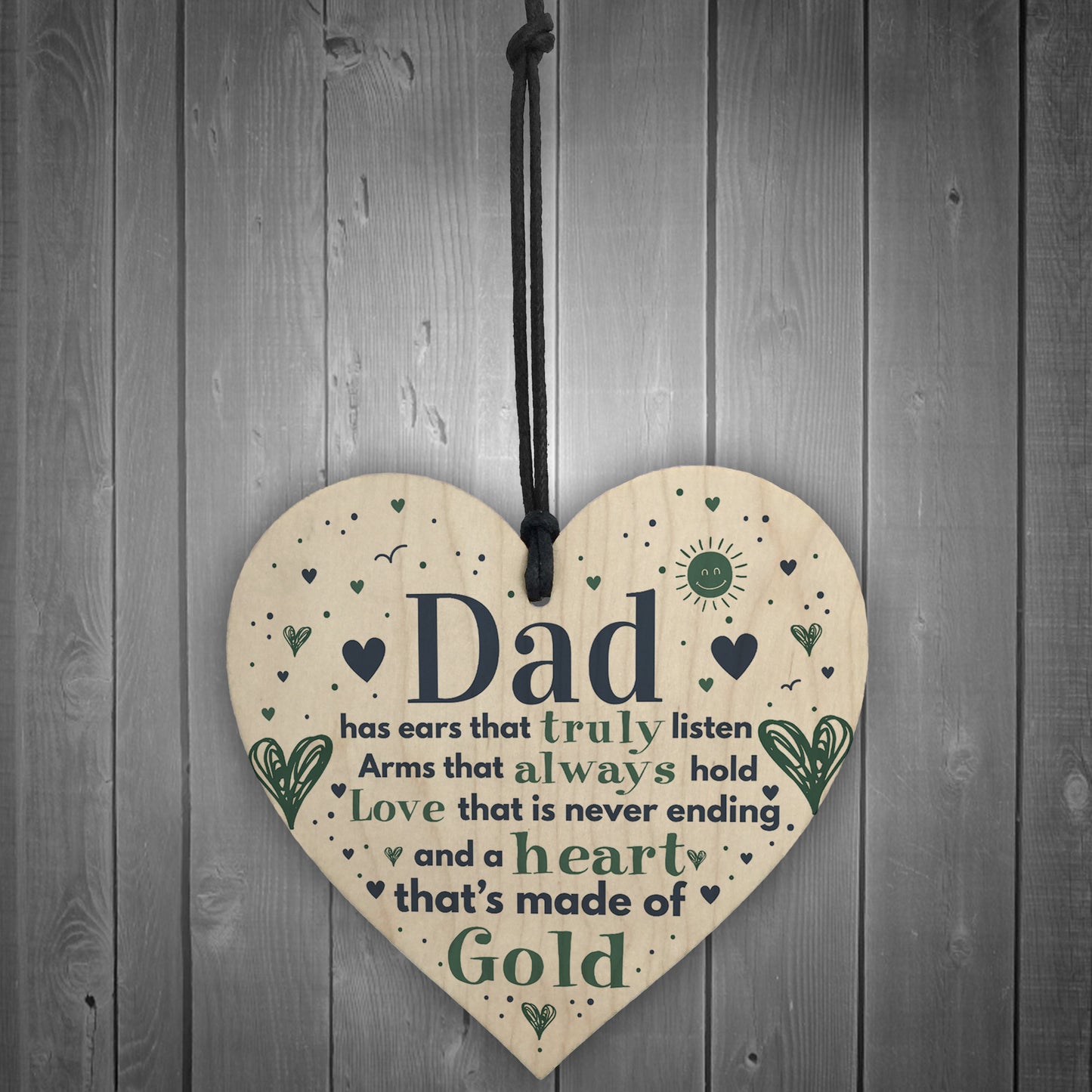 Fathers Day Gift Wooden Heart Gift For Dad Daddy Daugther Gifts