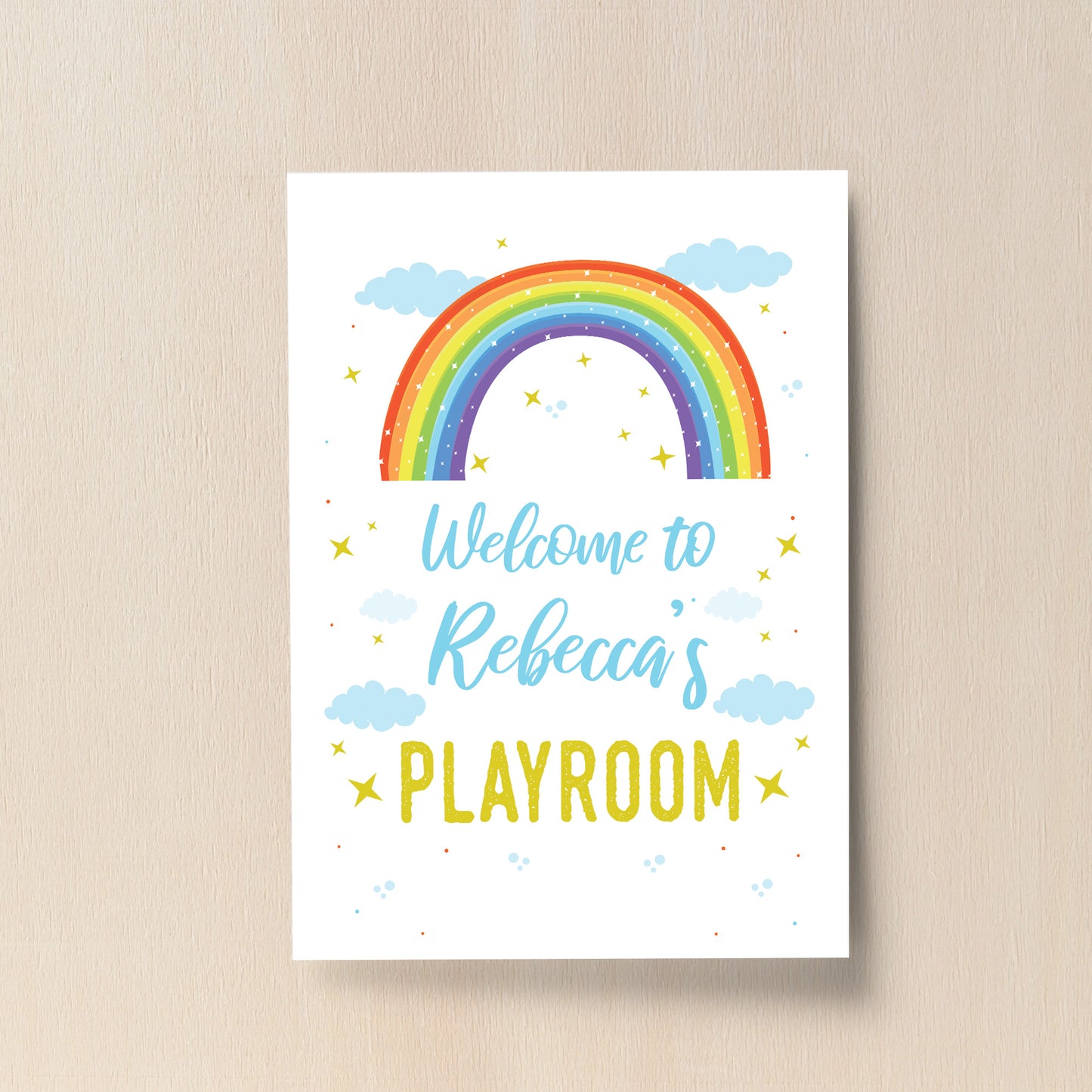 Kids Play Room Sign Personalised Wall Print Nursery Decor Art