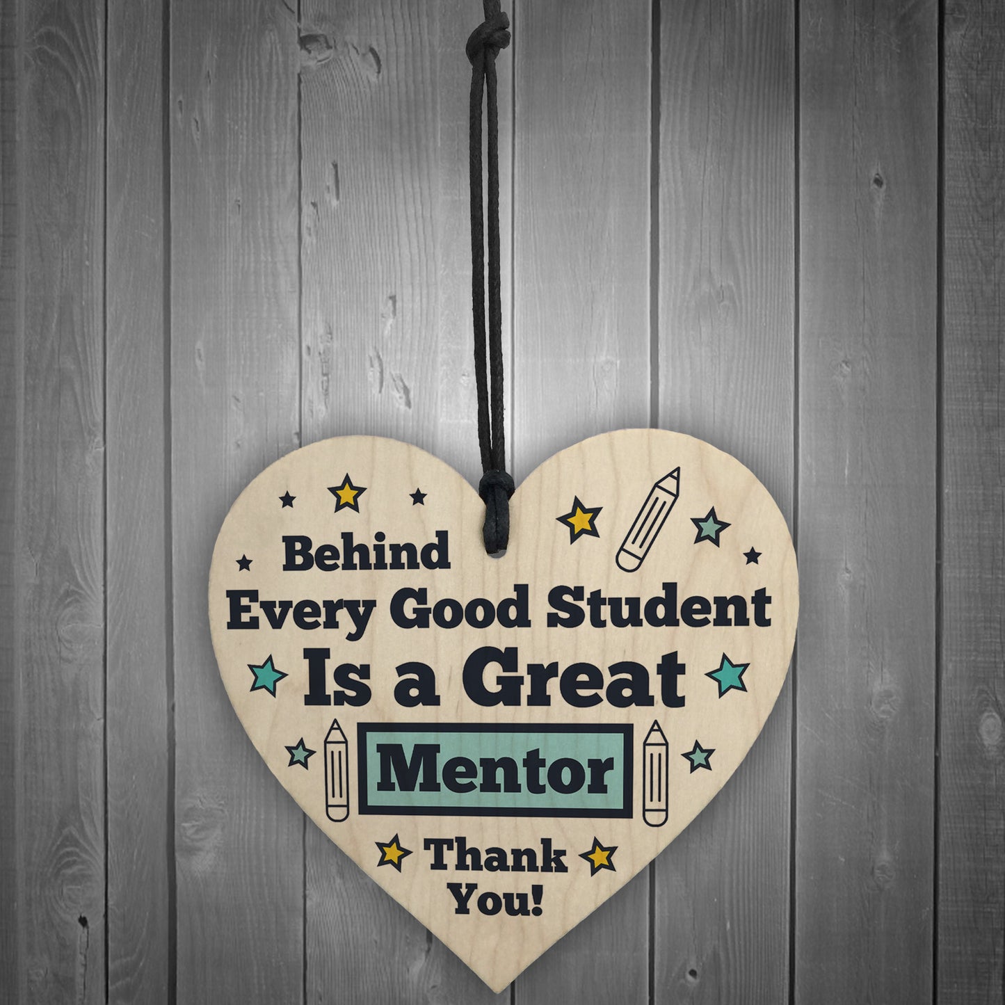 Thank You Gift For MENTOR Wood Heart Teacher Friendship Gift