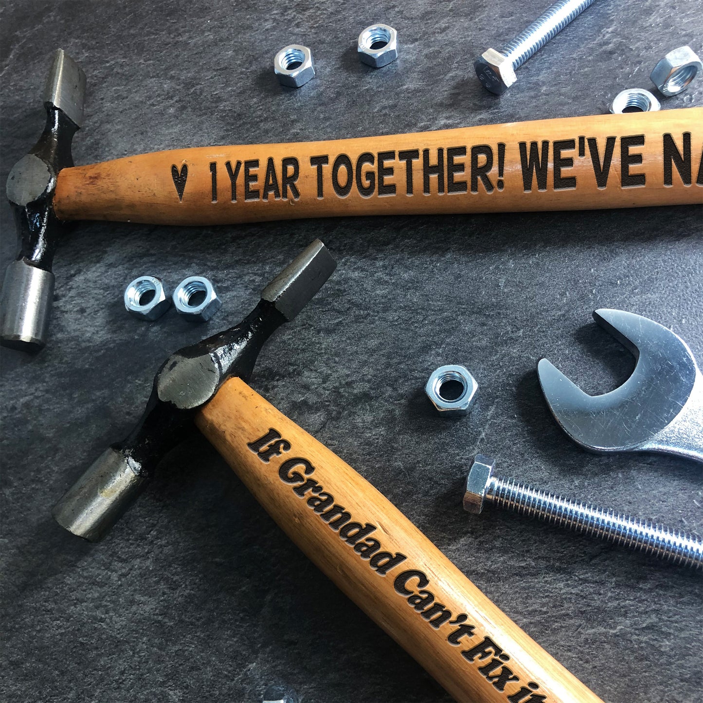 1 Year Anniversary Gift For Boyfriend Husband Engraved Hammer