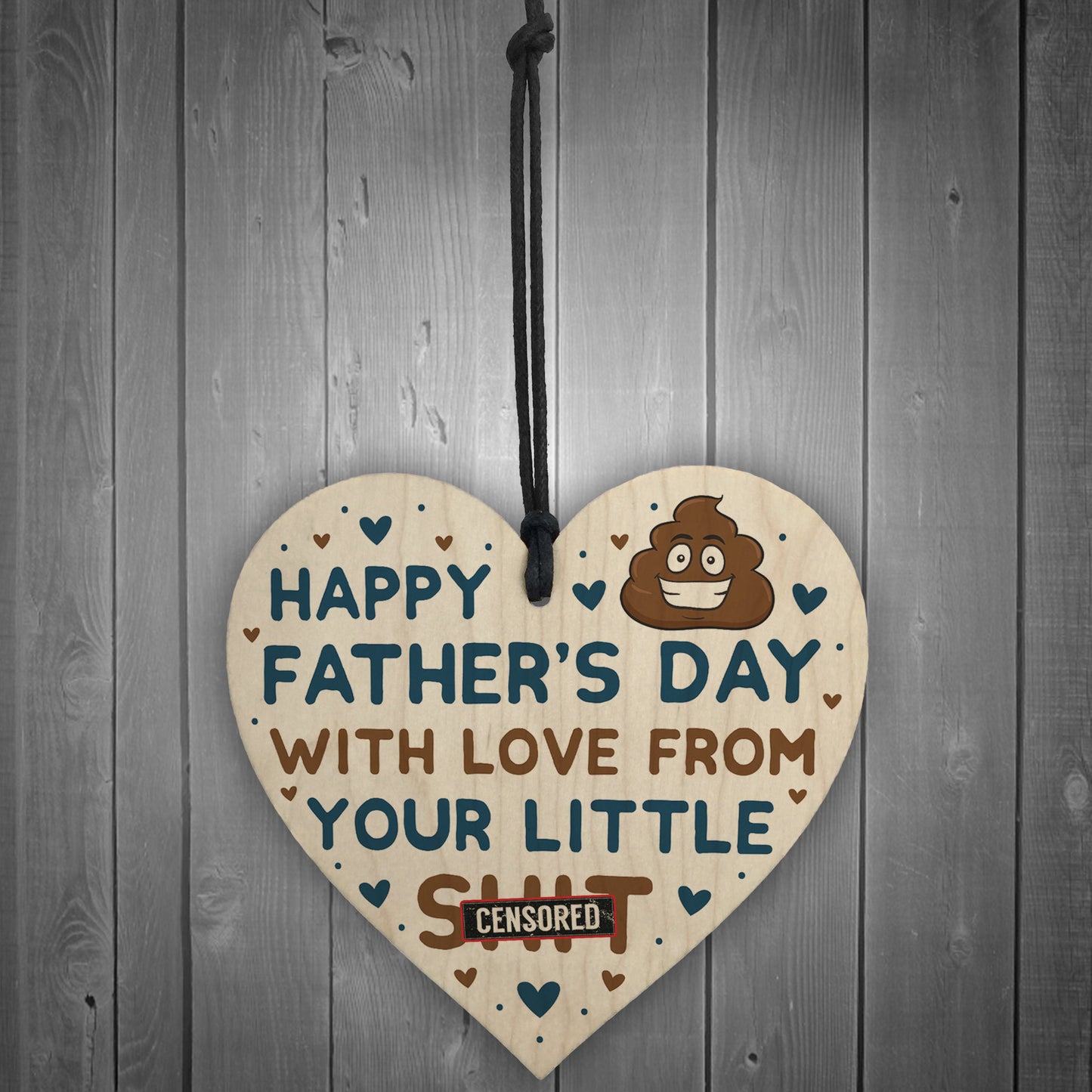 Funny Fathers Day Gift For Dad Daddy Step Dad Wooden Heart