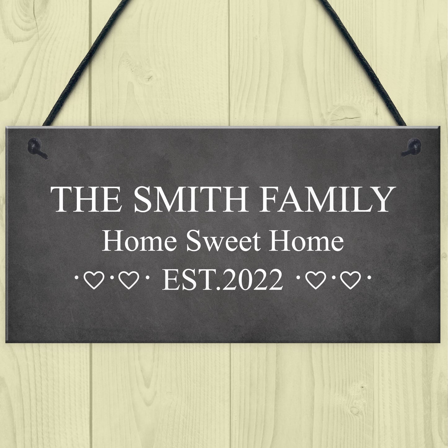 Personalised Surname Sign Door Wall Hanging Plaque Family Gift