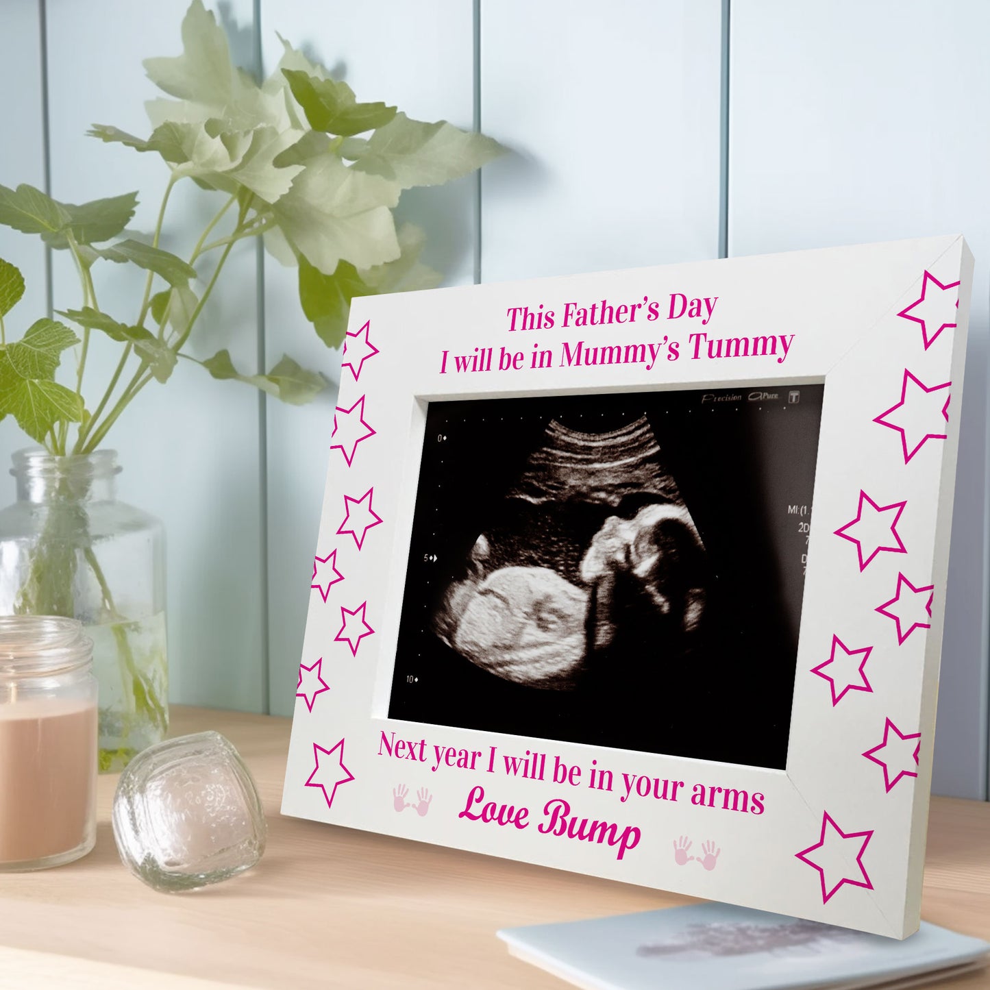 Fathers Day Gift For Dad To Be Wooden Photo Frame Baby Girl Gift