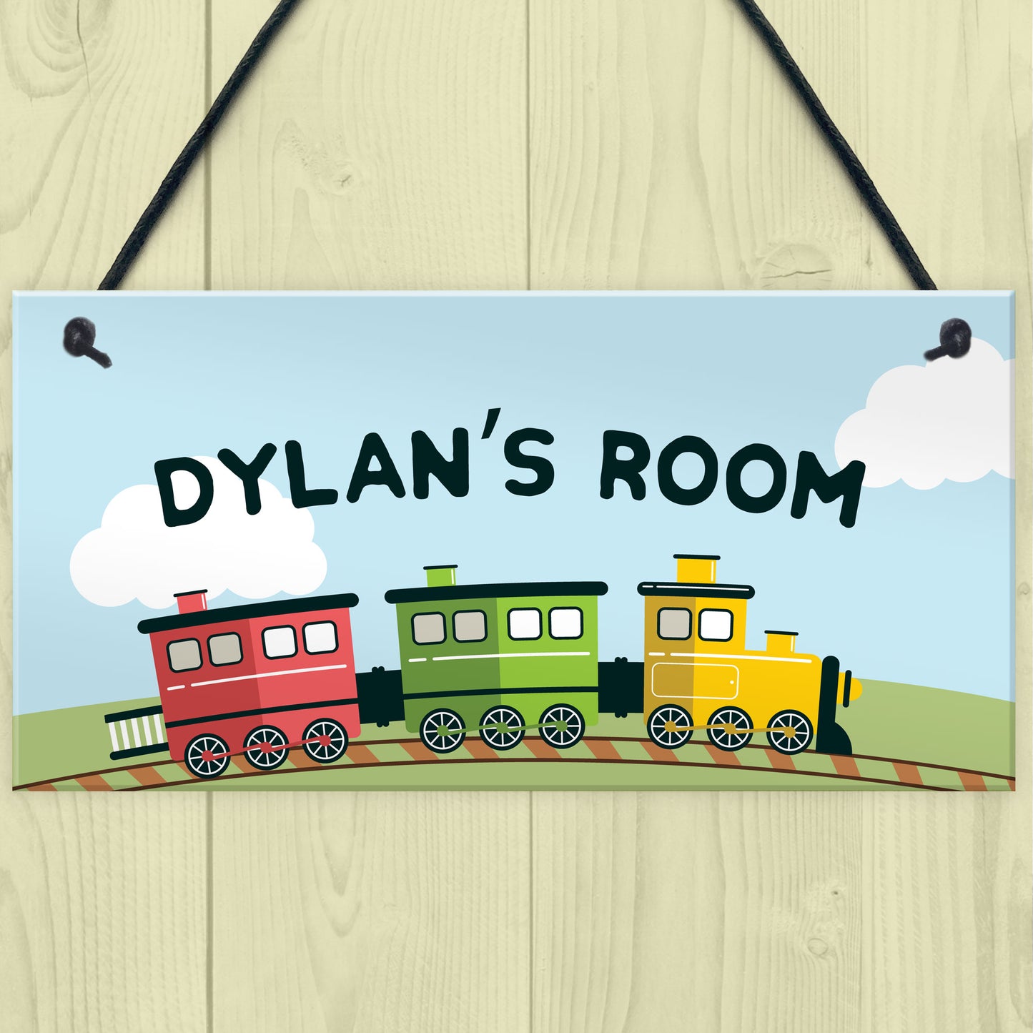 Personalised Plaque Door Nursery Bedroom Train Gift Boy Nursery