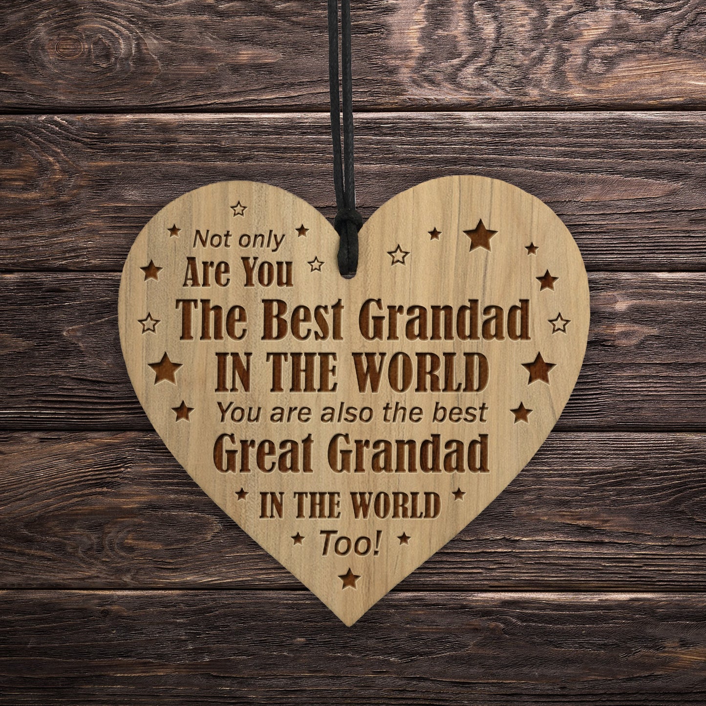 Grandad And Great Grandad Gift Engraved Heart Birthday Christmas