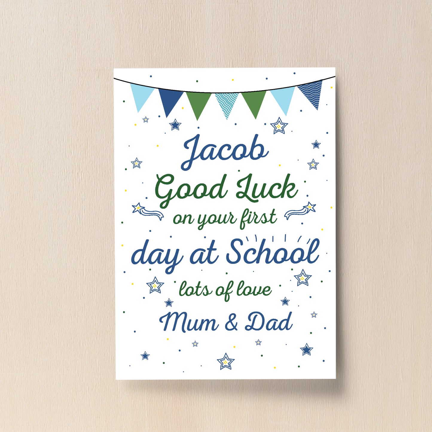 Personalised Nursery Gift Print Good Luck Gift School Nursery