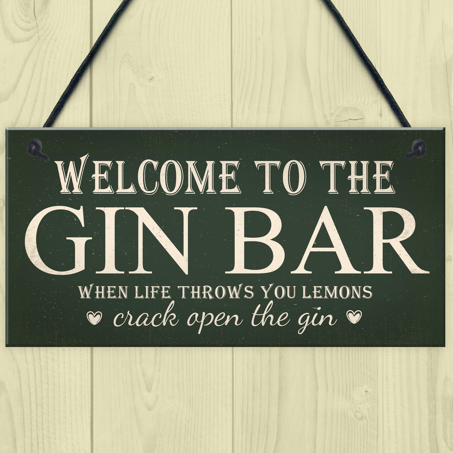 Welcome To Gin Bar ManCave Kitchen Pub Bar Wall Door Garden