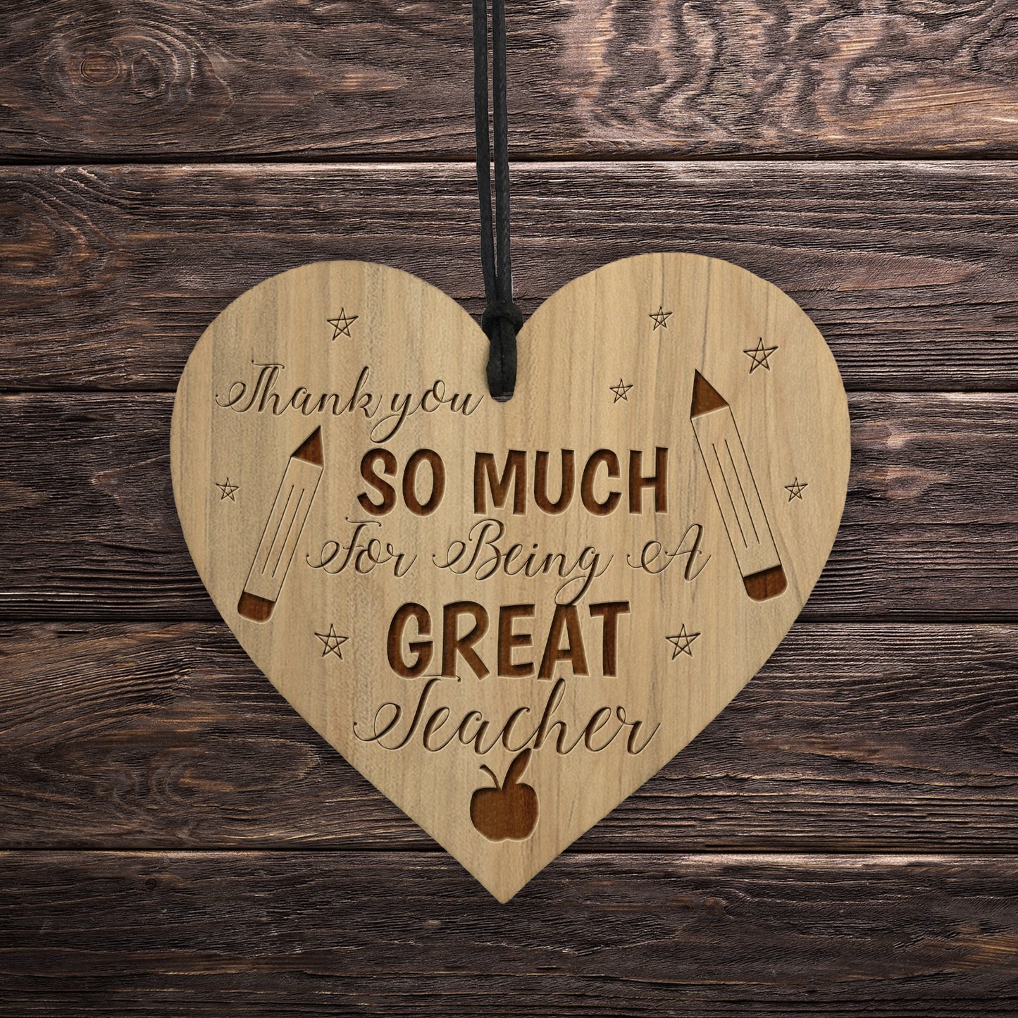 Thank You GREAT TEACHER GIFT Engraved Heart Teacher Gifts