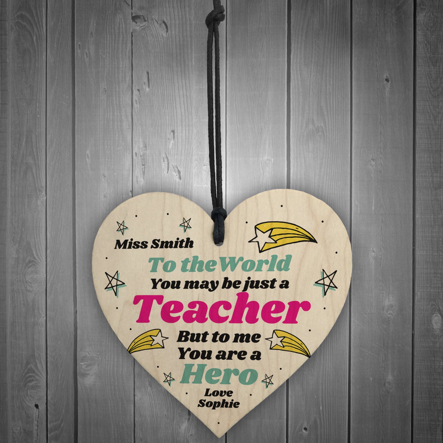 Thank You Gift For Teacher Friendship Gift Personalised Heart