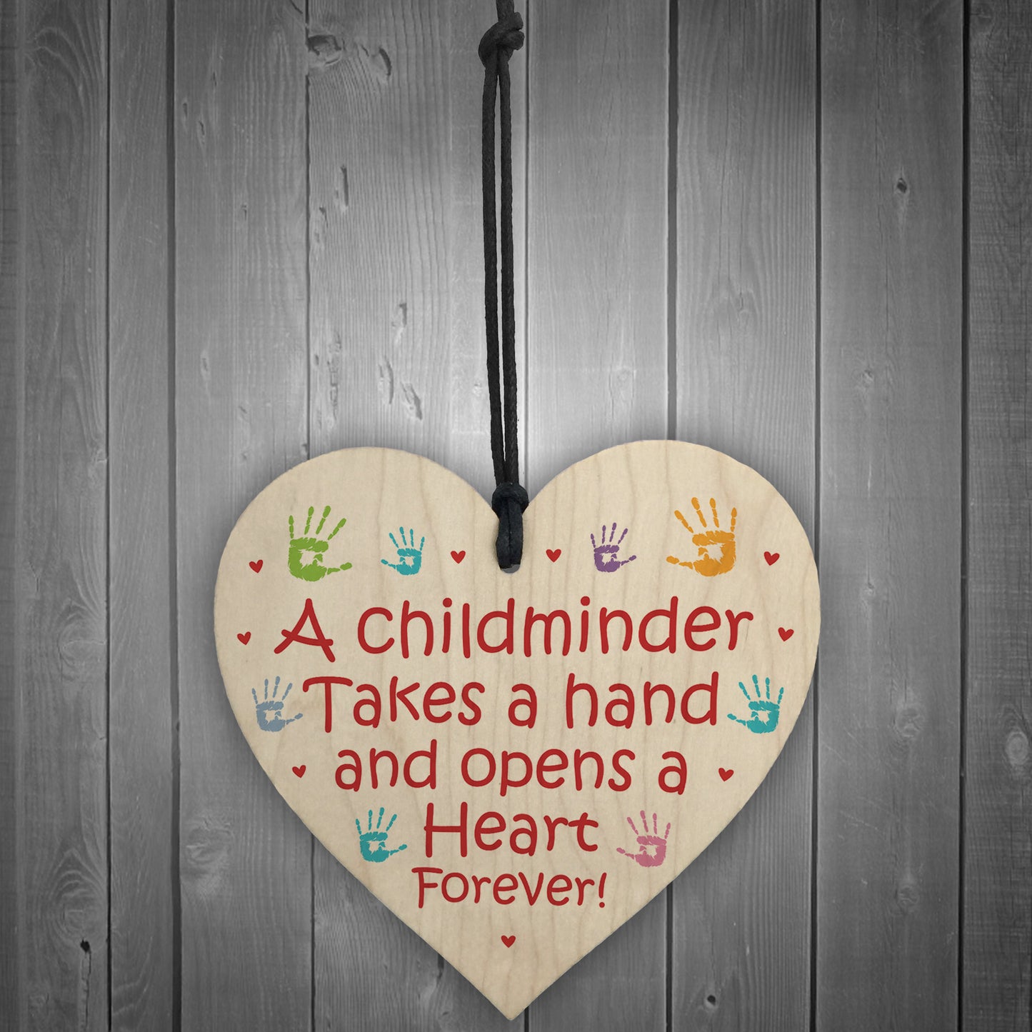 Childminder Thank You Gift Wood Hanging Heart Teacher Friendship