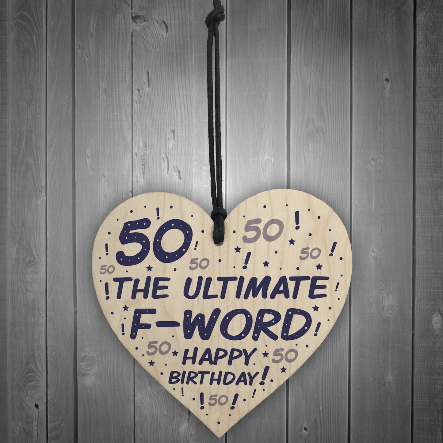 Novelty 50th Birthday Gifts For Men Women Wood Heart Funny
