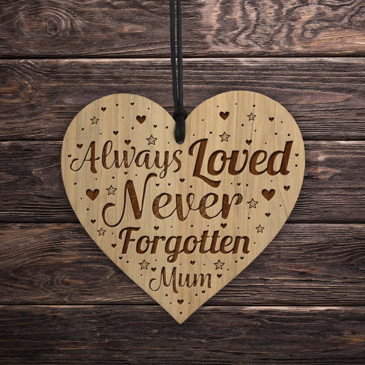 Mum Garden Memorial Sign Engraved Hanging Heart Christmas Decor