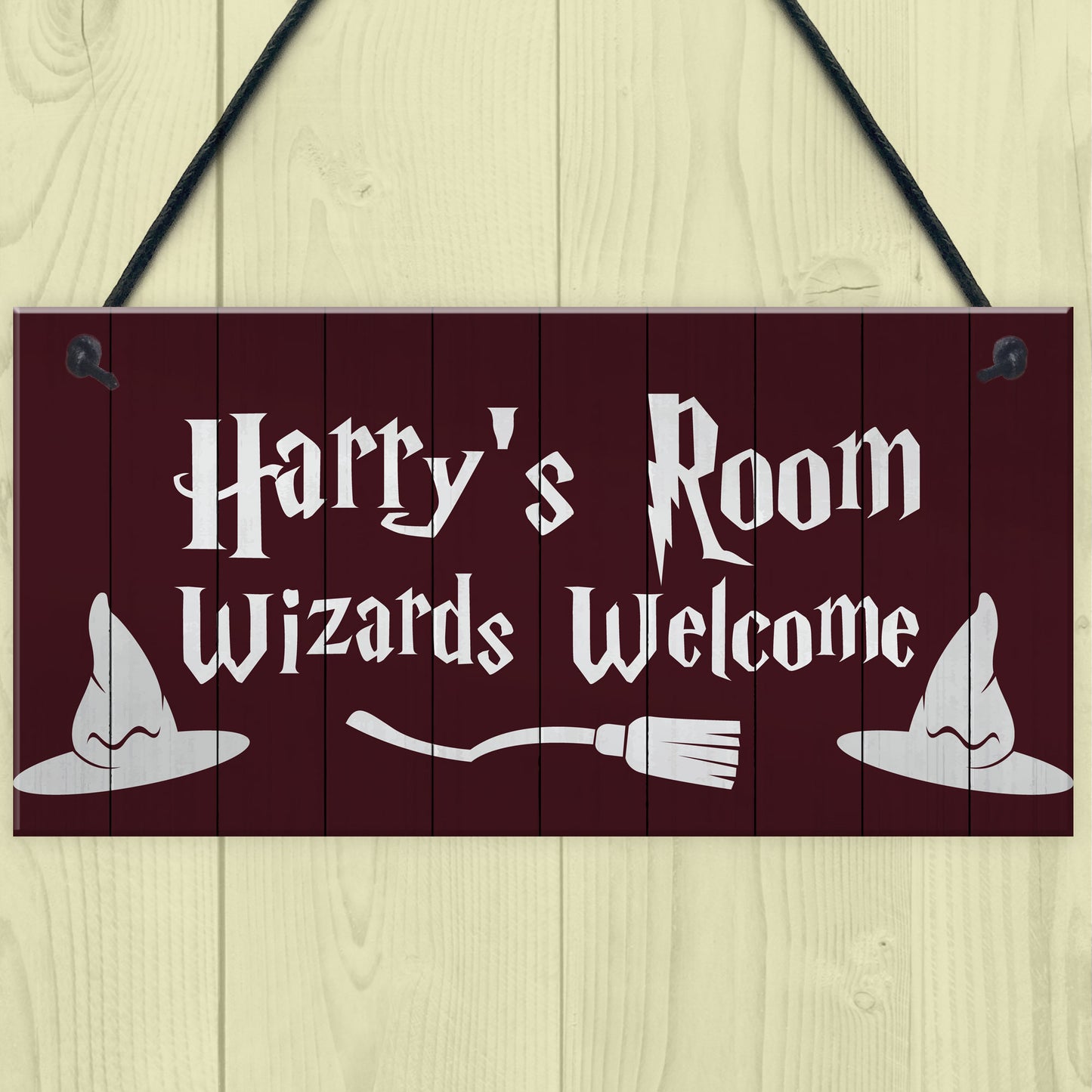 PERSONALISED Bedroom Sign Wizards Welcome Wizard Theme