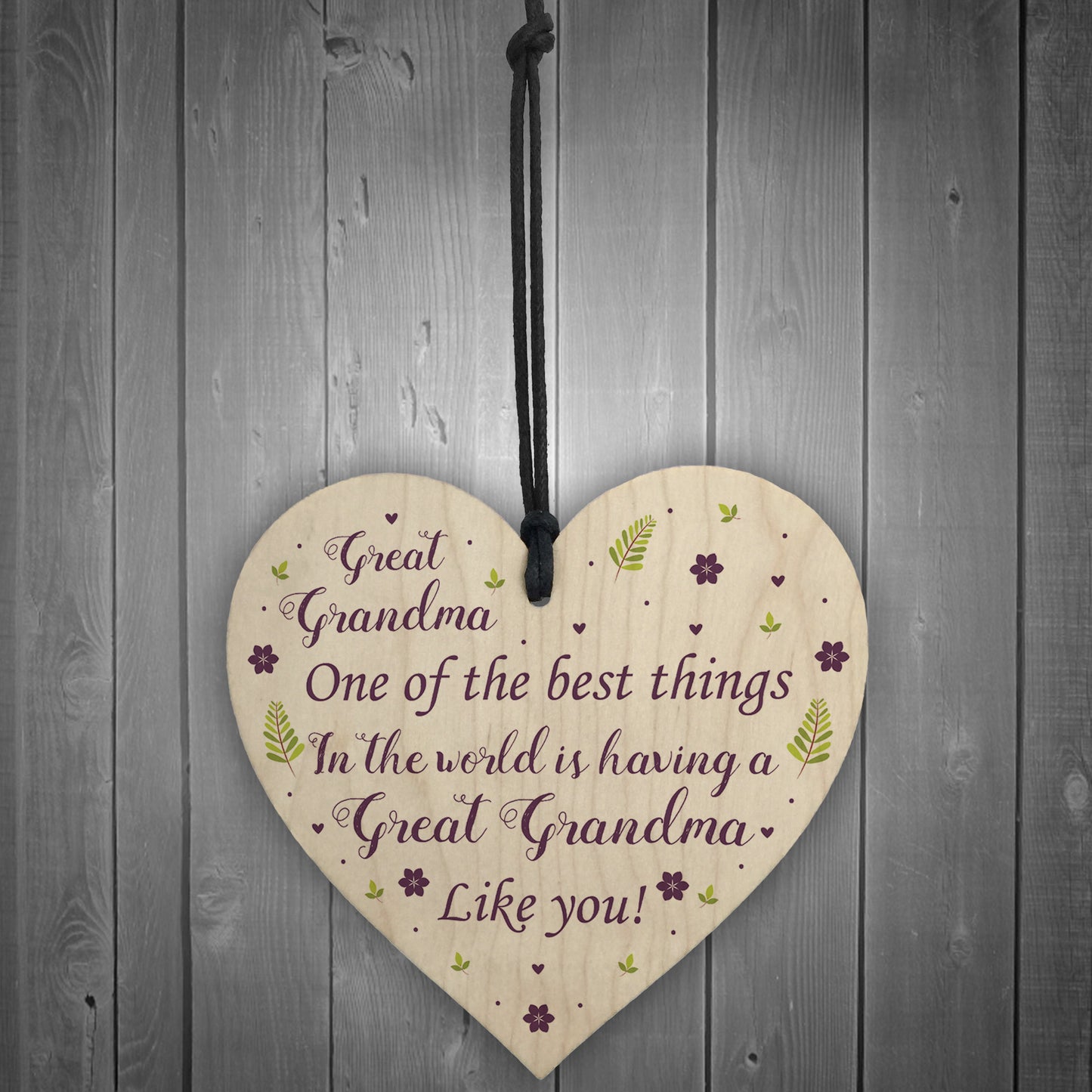 Great Grandma Gift For Birthday Xmas Wood Heart Grandparent Gift