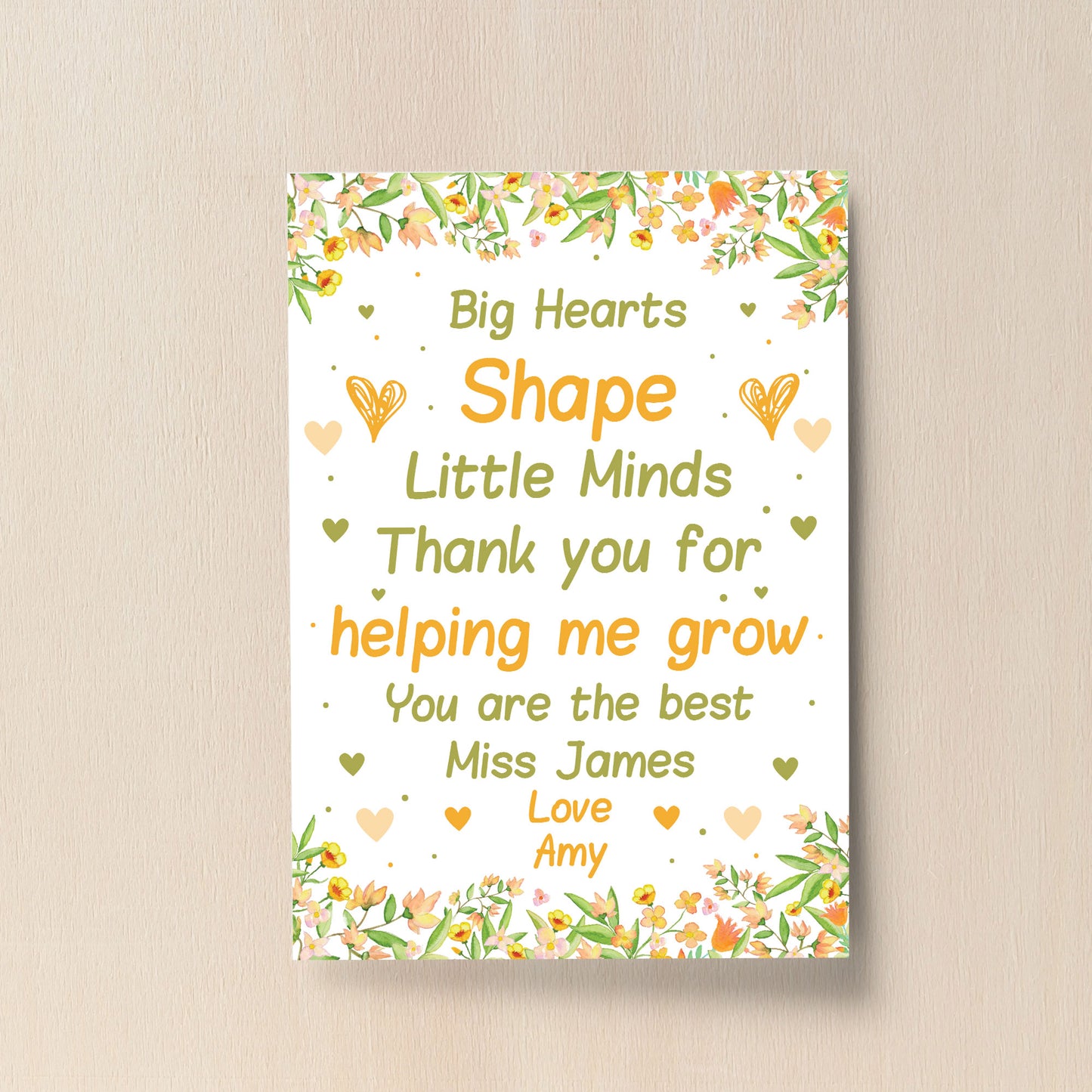 Personalised Thank You Gift Nursery Preschool Teacher Assistant