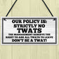 No Twats Man Cave Sign Garage Plaque Bar Signs And Plaques