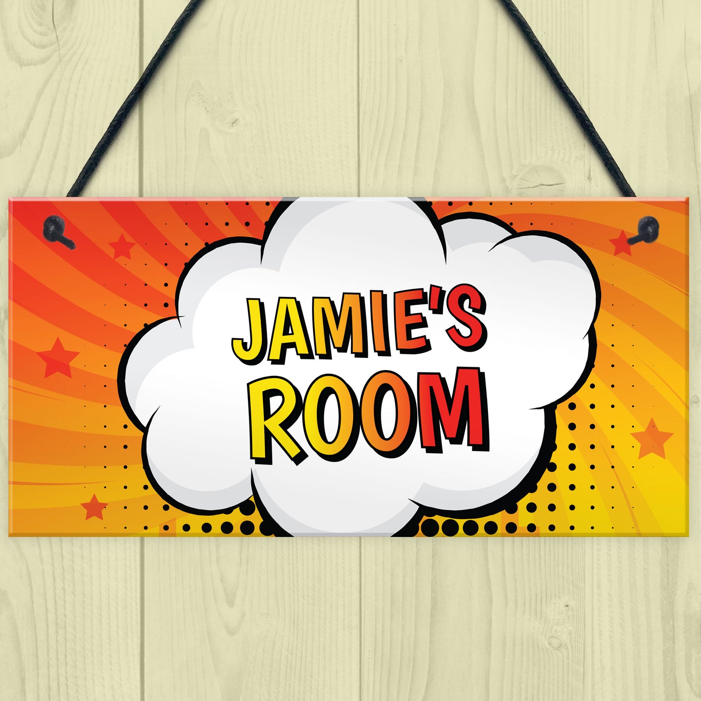 Superhero Personalised Door Sign Plaque Kids Bedroom Gift Boys