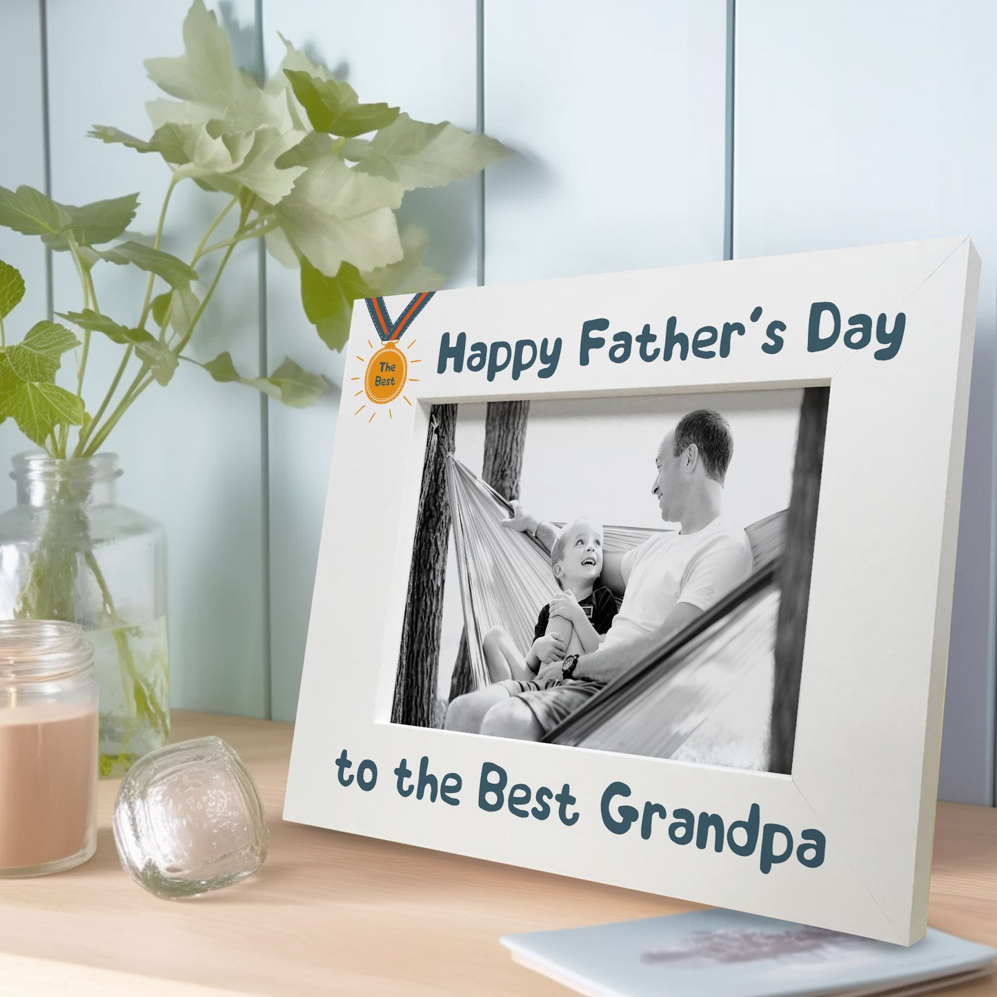 Fathers Day Gift For Grandpa Photo Frame Wooden Novelty Grandpa