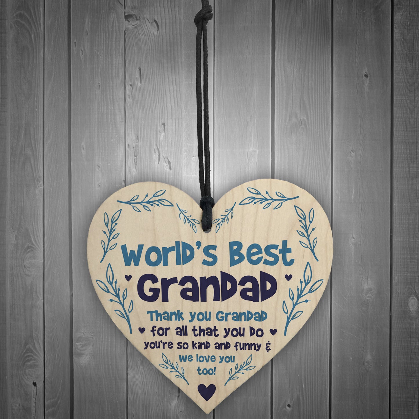 Fathers Day Gift For Grandad Heart Novelty Grandad Birthday