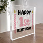 1st Birthday Gift For Baby Girl Acrylic Block Baby Girl Gift