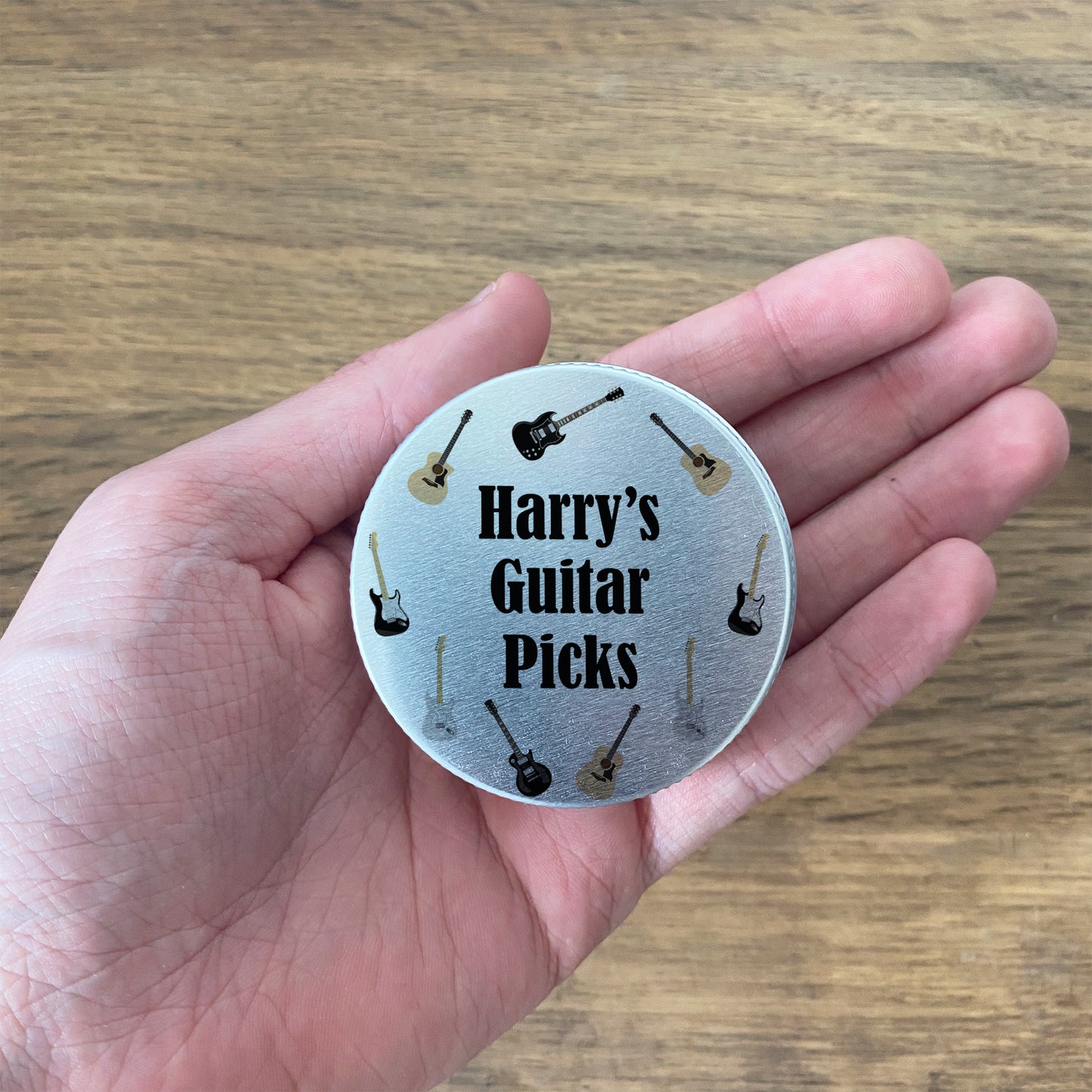 Personalised Guitar Plectrum Picks Tin Gift For Musician