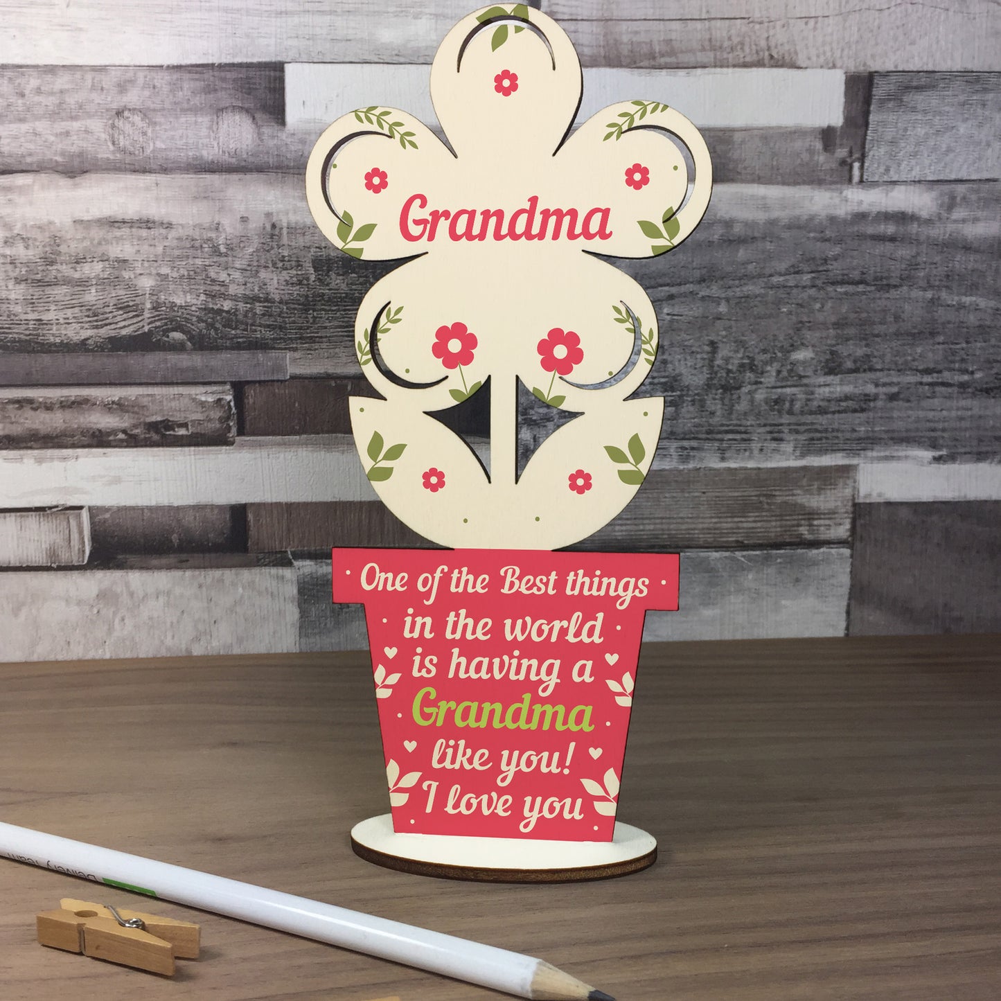 Thank You Gift Wooden Flower Grandma Birthday Christmas Gift