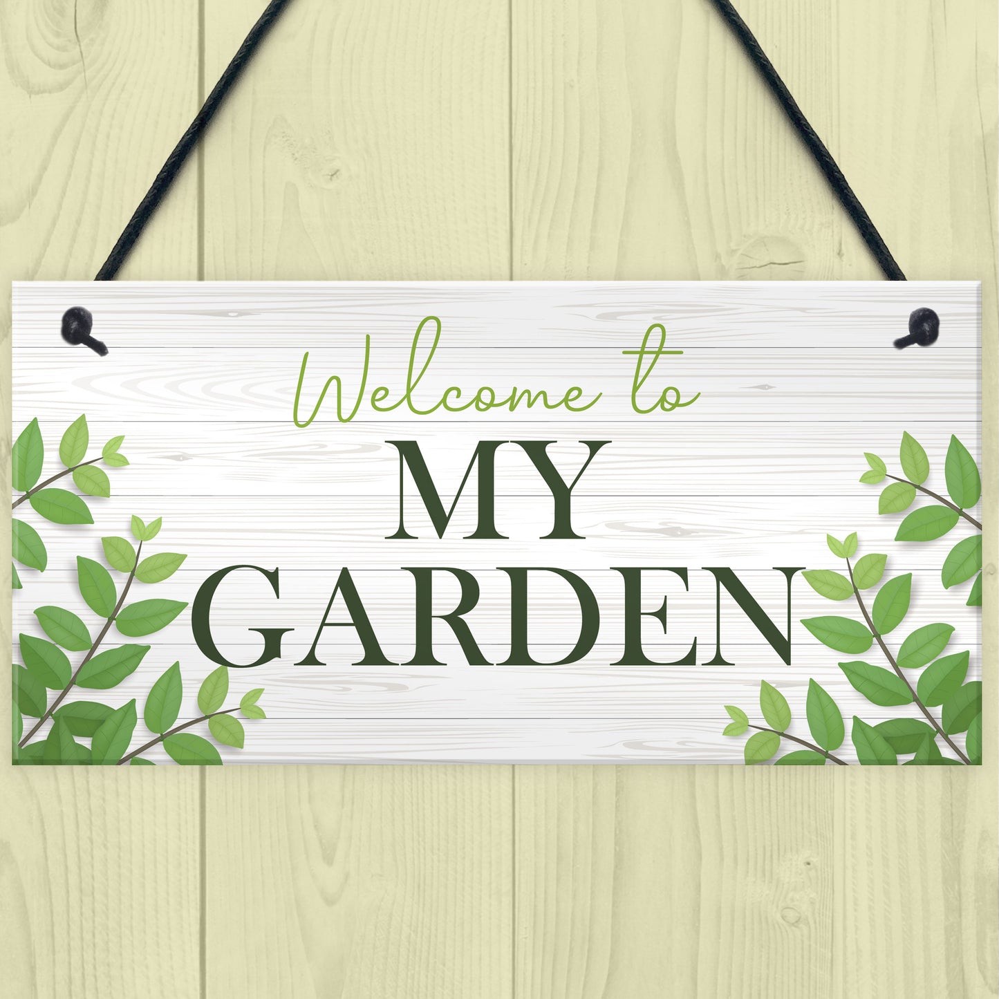 Garden Signs Welcome Plaque Hanging Summerhouse Garden Shed