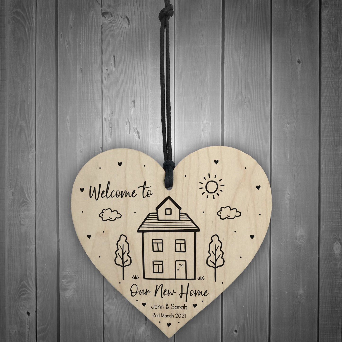 Personalised House Warming Gift Our New Home Gift Wood Heart