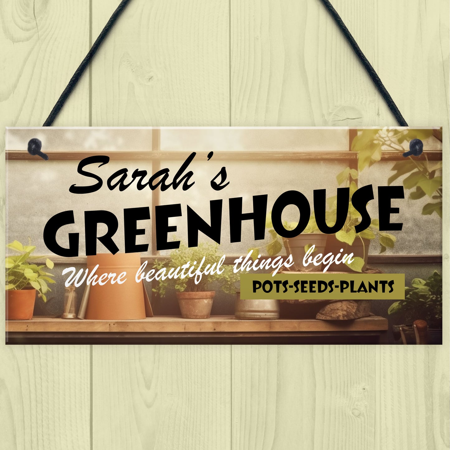 Shabby Greenhouse Sign PERSONALISED Shed Sign Garden Sign