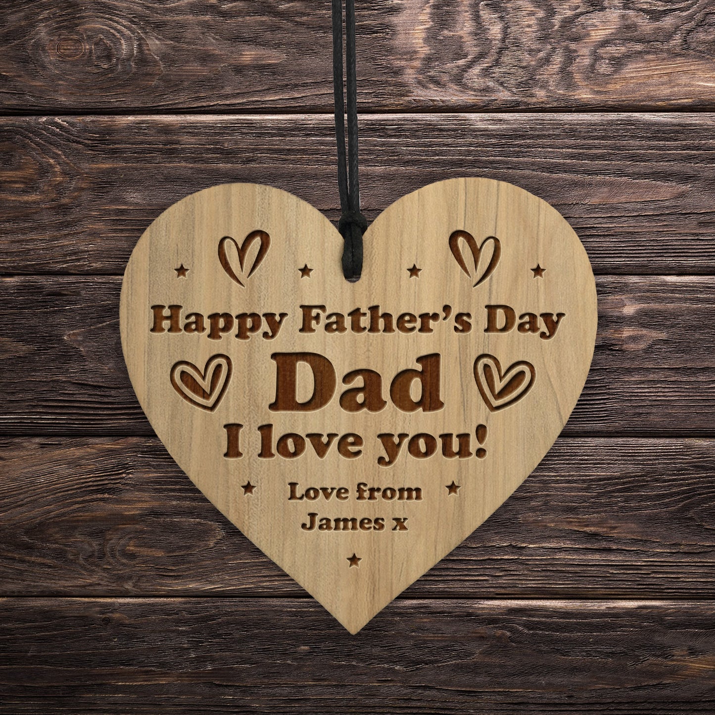 Fathers Day Gift Engraved Heart Gift From Daughter Son Gift