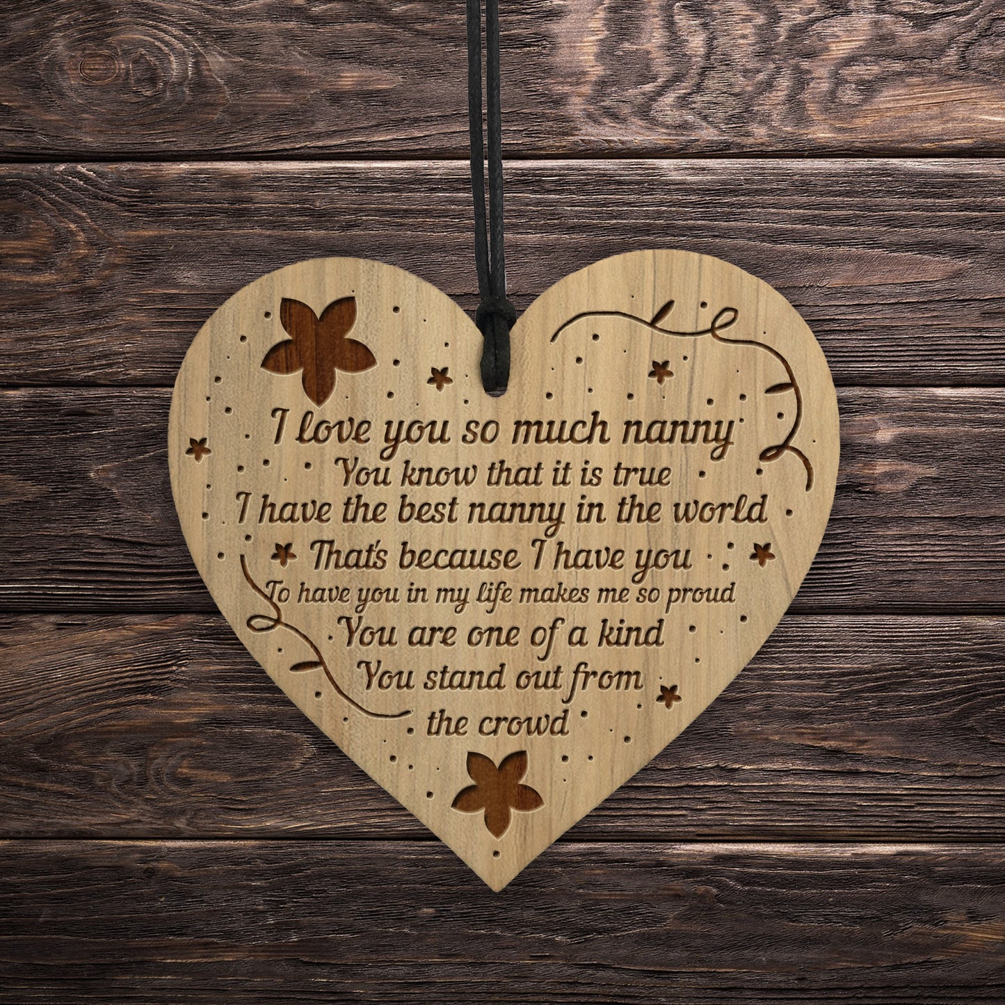 I Love You Nanny Gifts For Birthday Christmas Engraved Heart