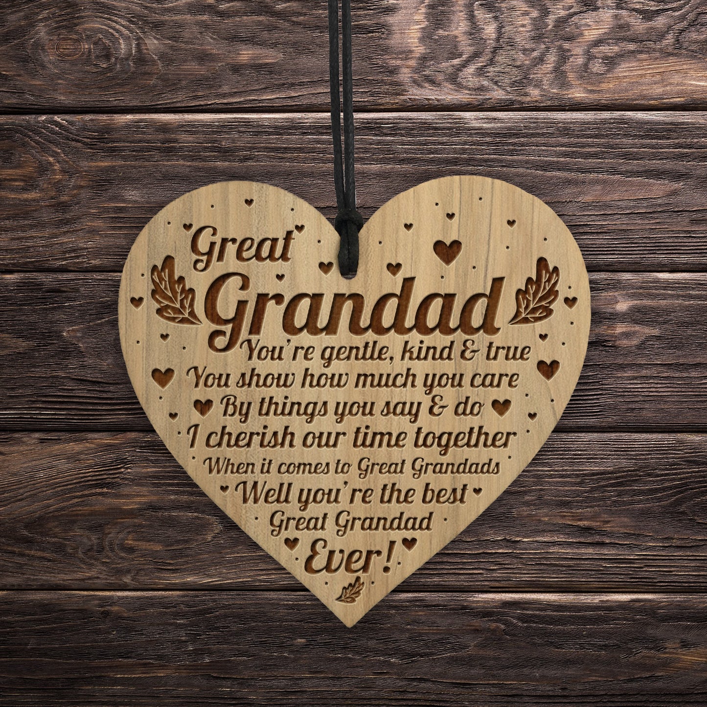 Great Grandad Gift Poem Engraved Heart Birthday Gift For Grandad