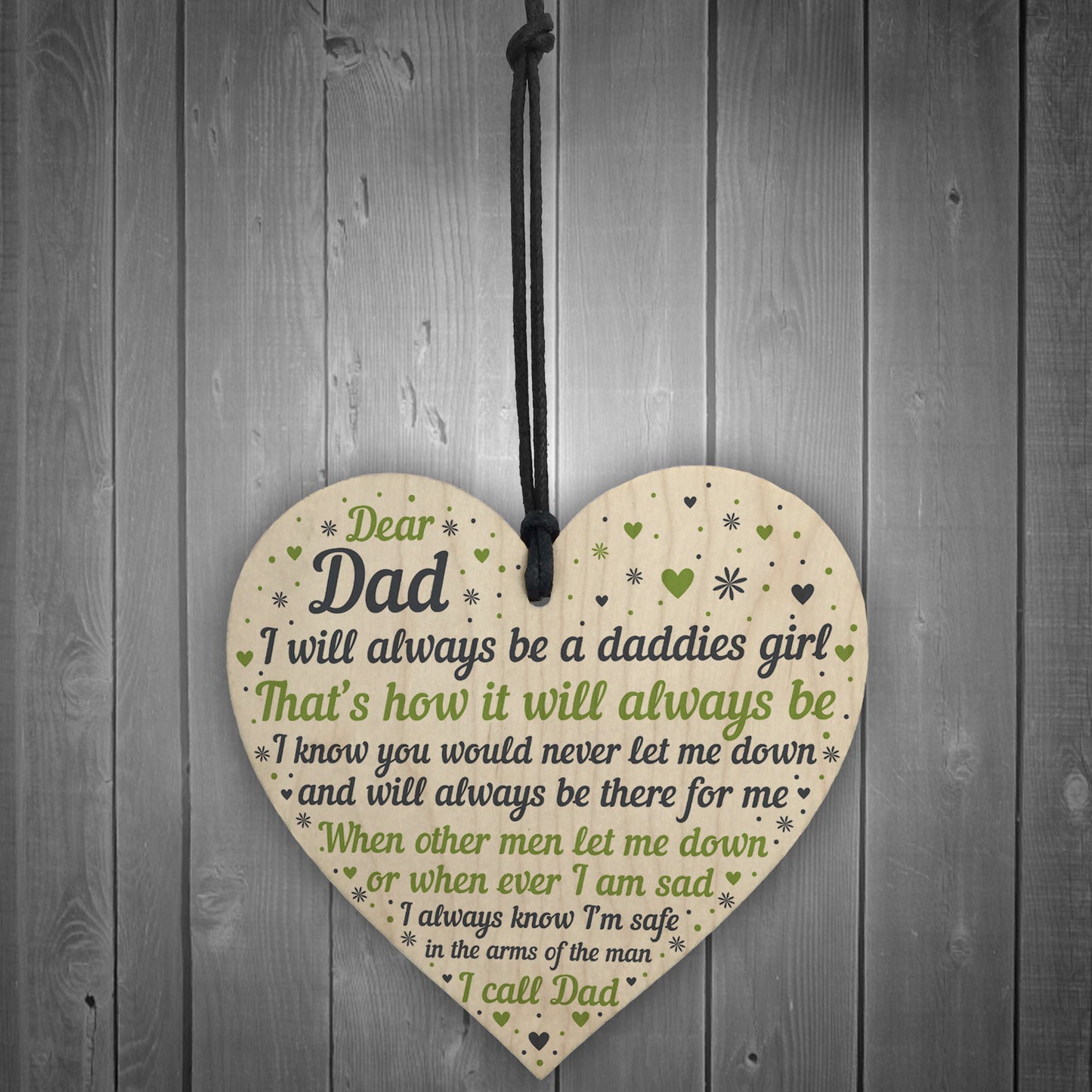 Daddies Girl Wood Heart Fathers Day Gift For Dad Birthday Gifts