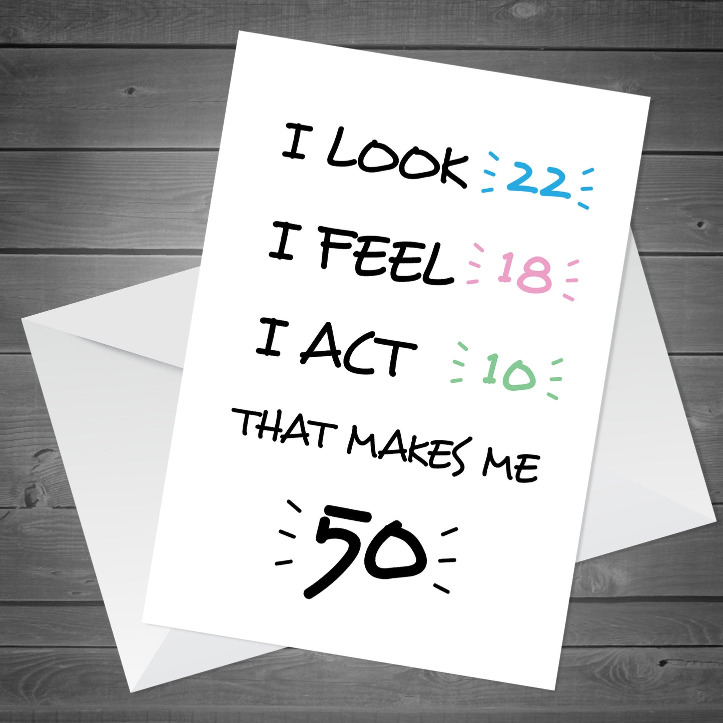 50th Birthday Card Fifty Joke Funny 50th Birthday Card For Women